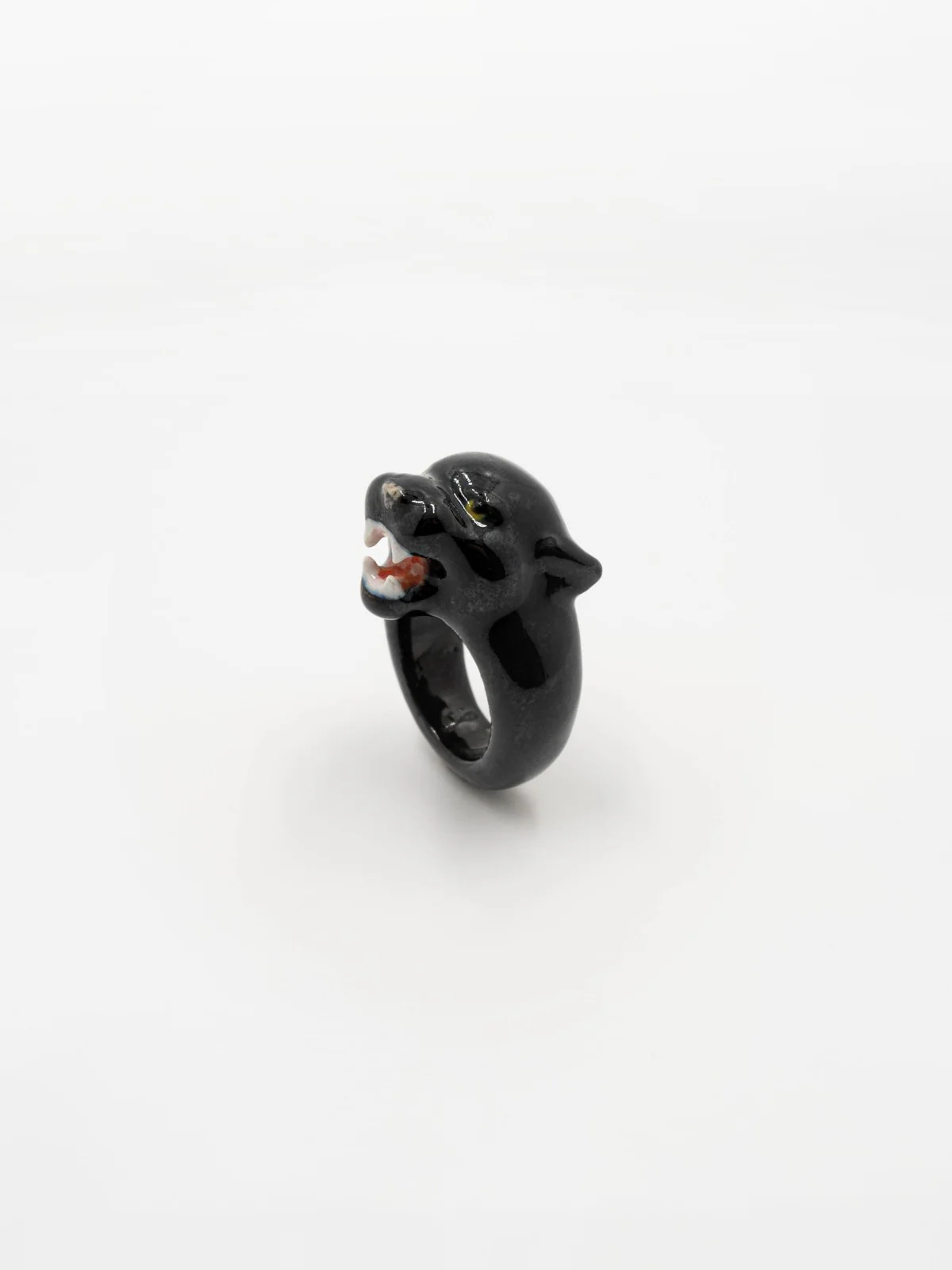 Bague panthère noire rugissante