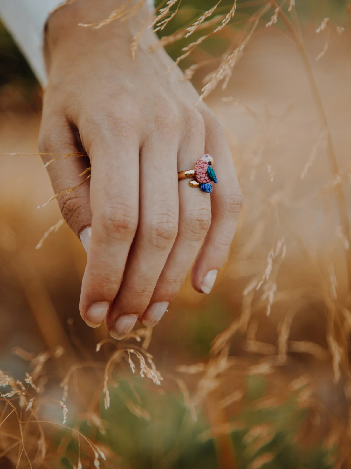 Bague perroquet rose - Image 2