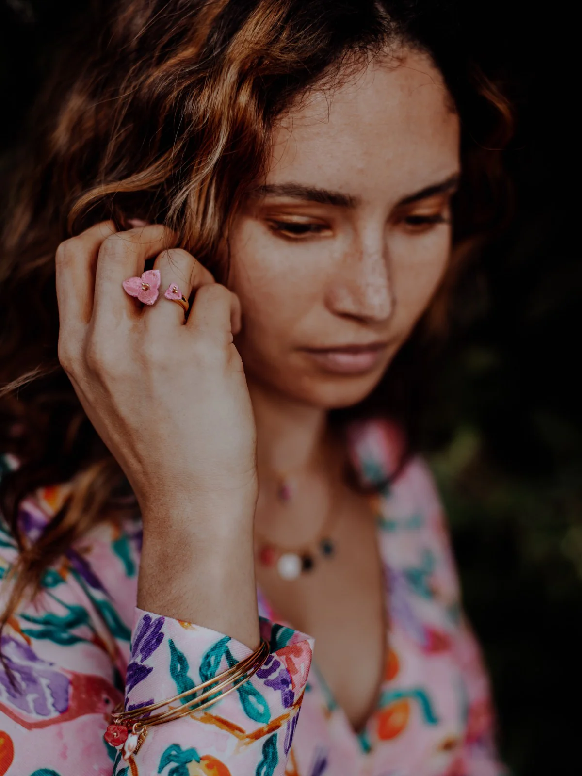 Bague FaceToFace bougainvillier rose - Image 2