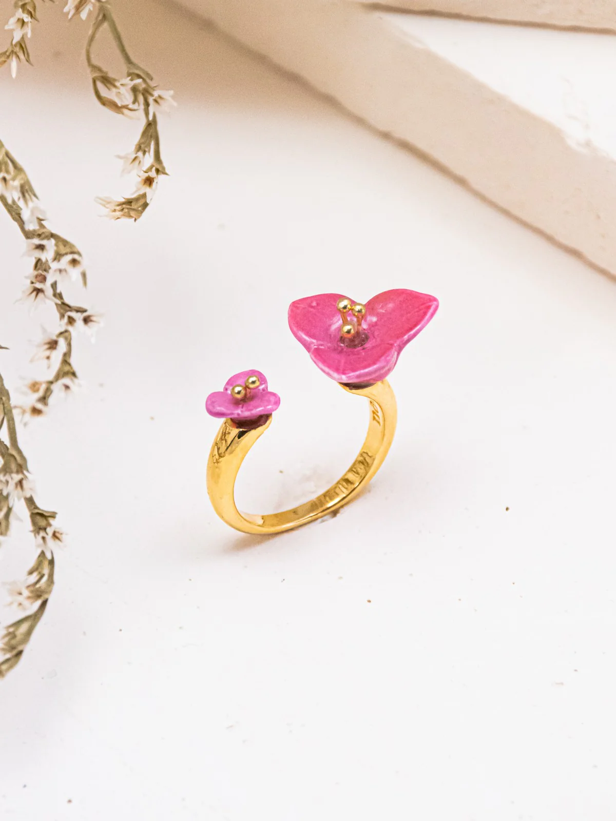 Bague FaceToFace bougainvillier rose - Image 3