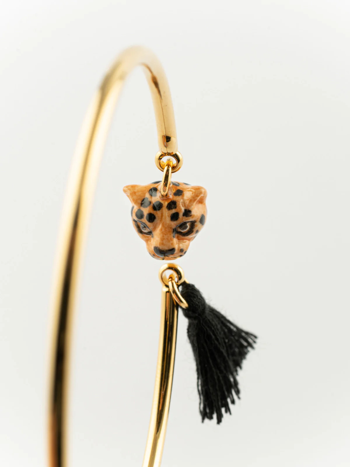 Bracelet ajustable léopard avec pompon - Image 4