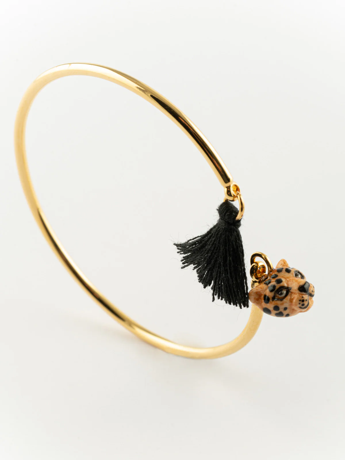 Bracelet ajustable léopard avec pompon - Image 5