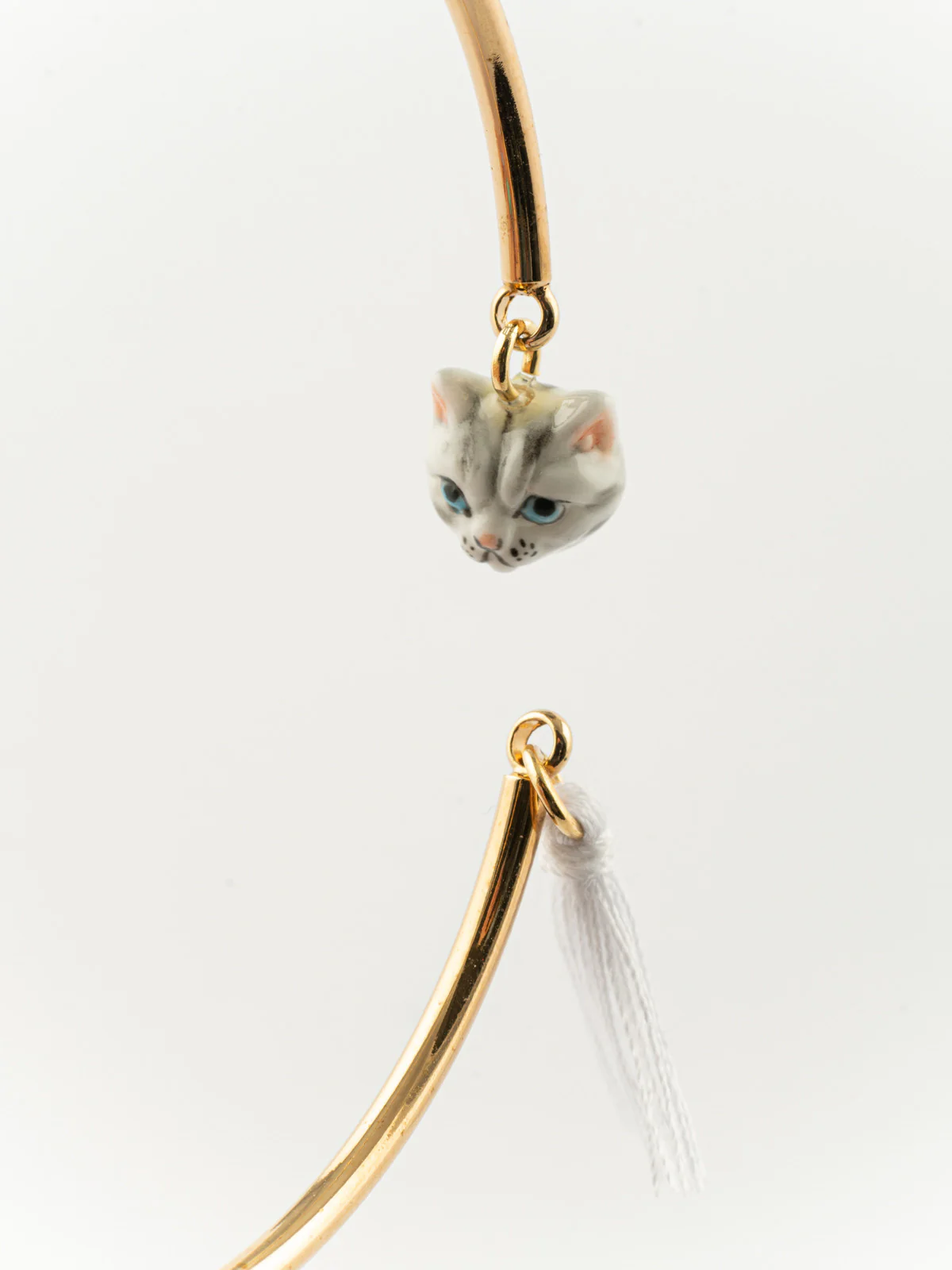 Bracelet ajustable chat tabby avec pompon - Image 4