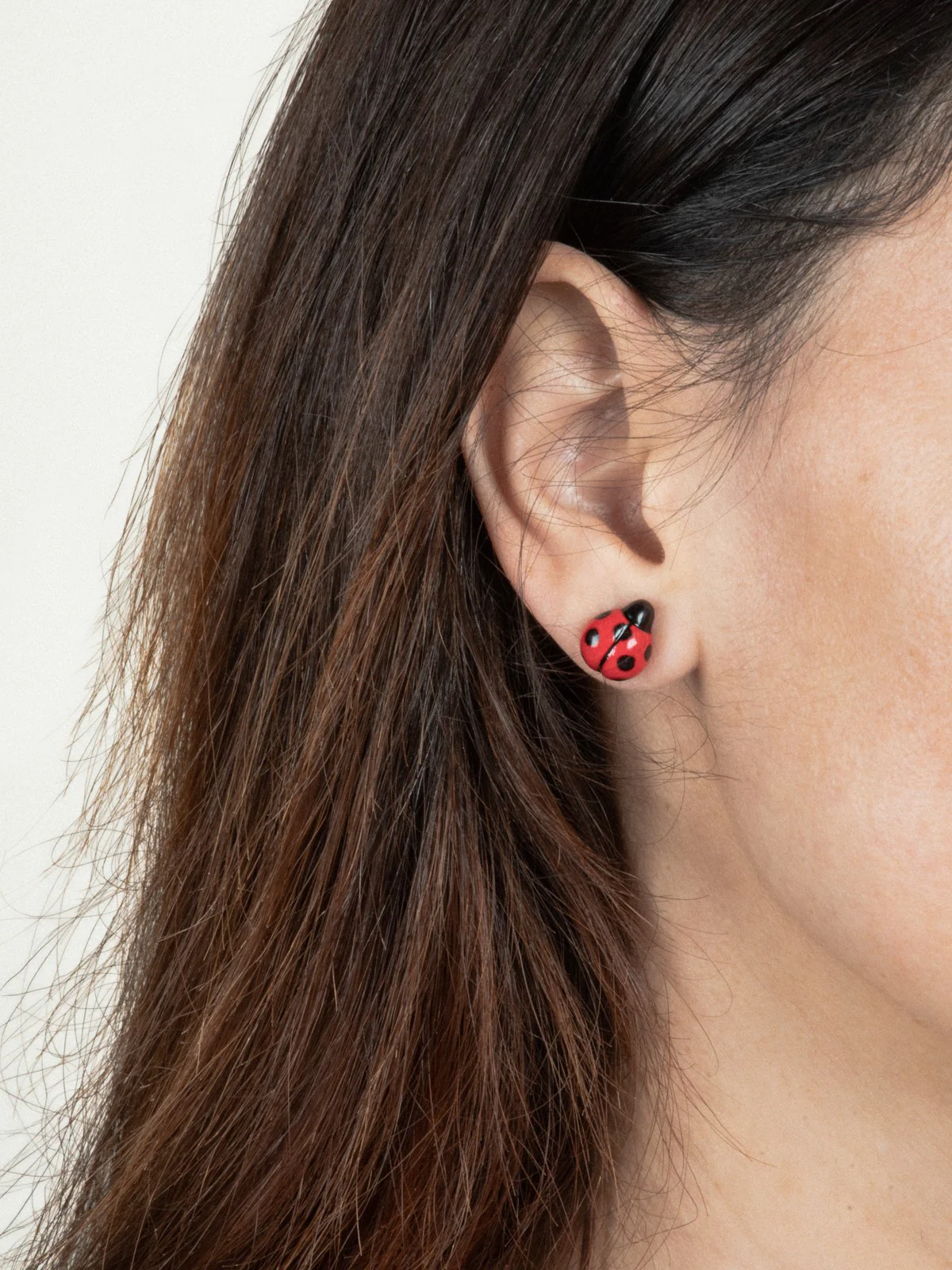 Boucles d'oreilles puces - Coccinelle