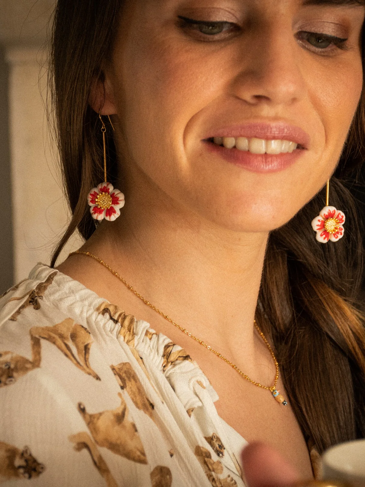 Boucles d'oreilles fleur du désert - Image 2