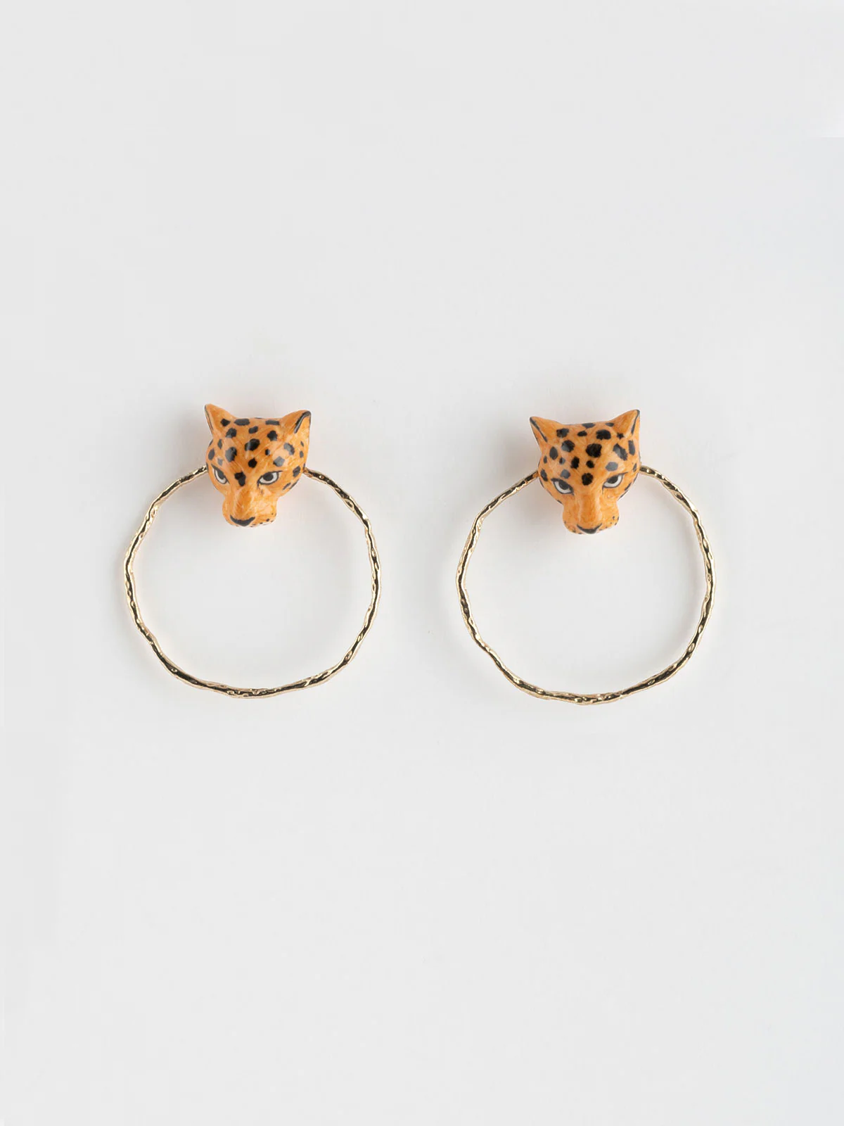 Boucles d'oreilles rondes léopard - Image 2
