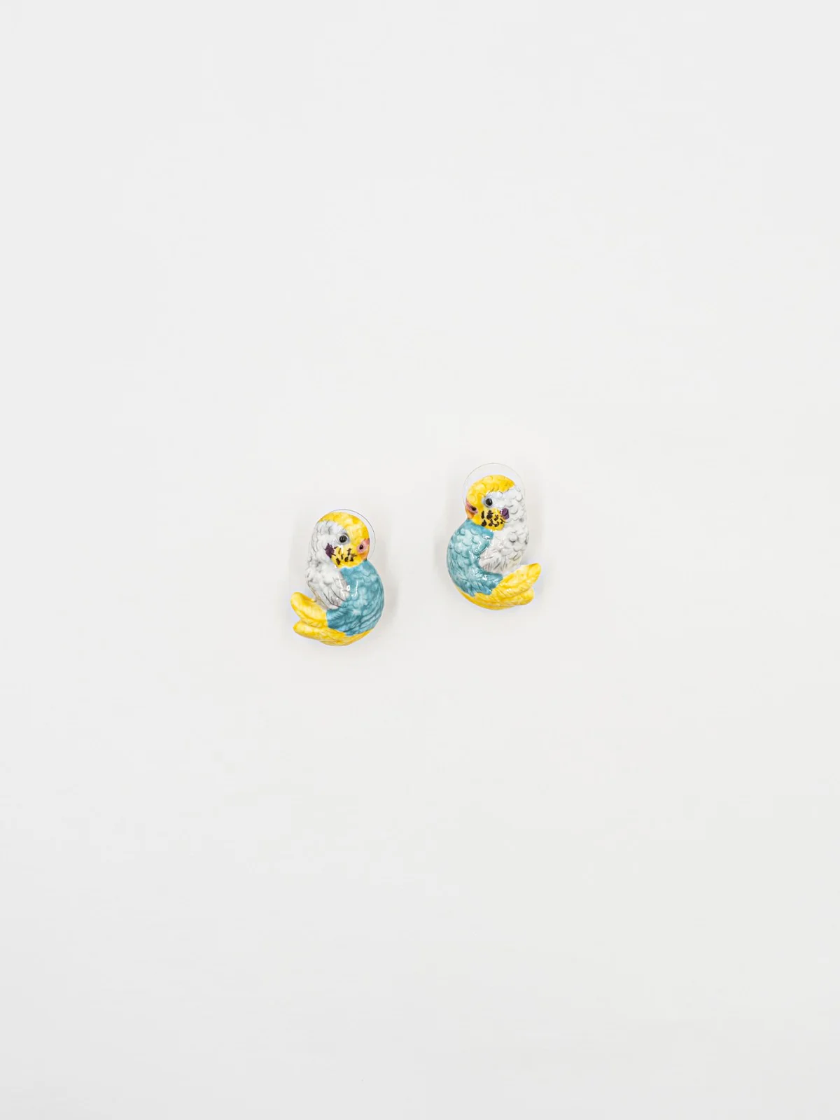 Boucles d'oreilles puces - Perruche bleue