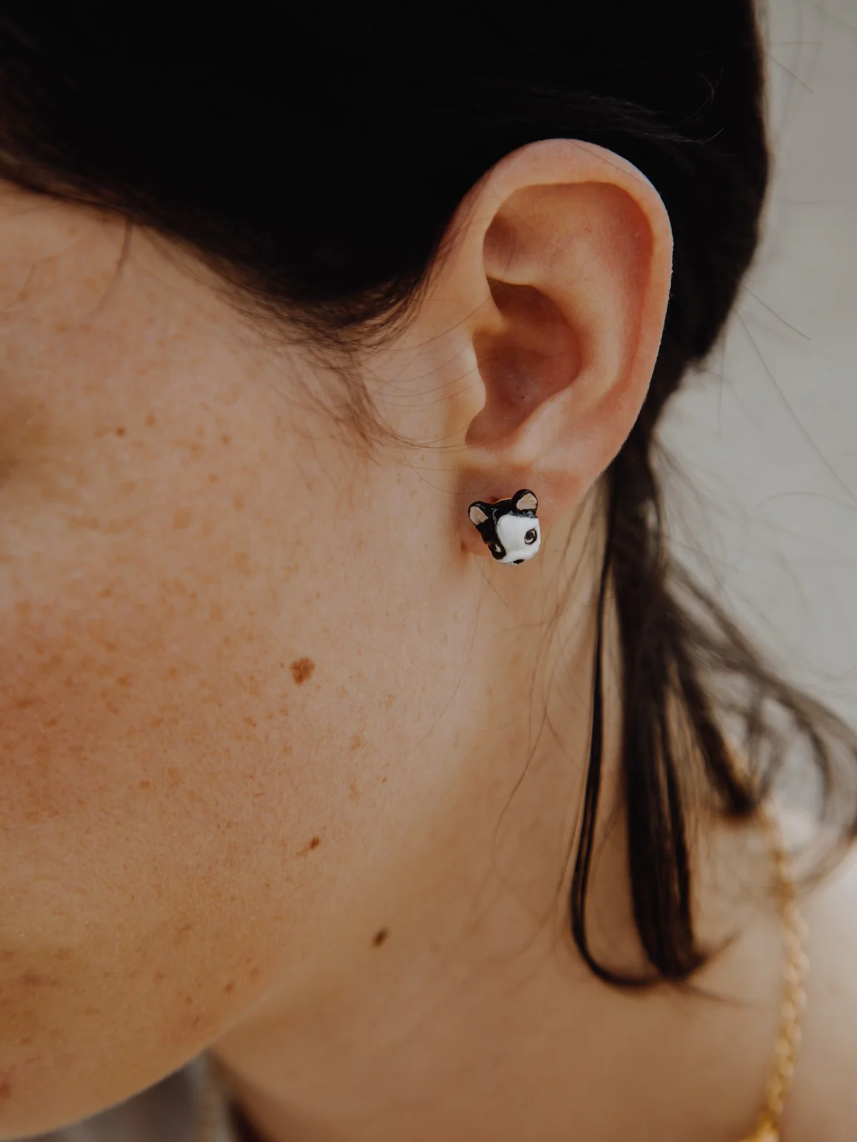 Boucles d'oreilles puces - Bouledogue - Image 2