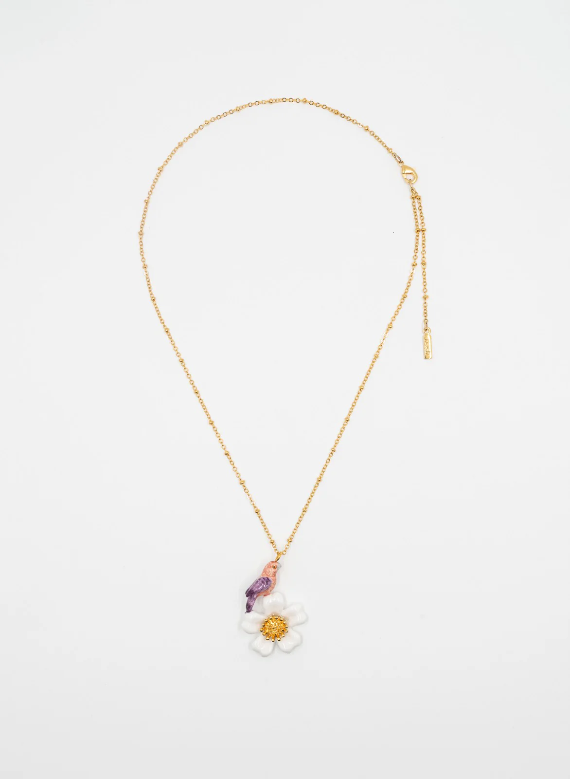 Collier perroquet violet & fleur - Image 4