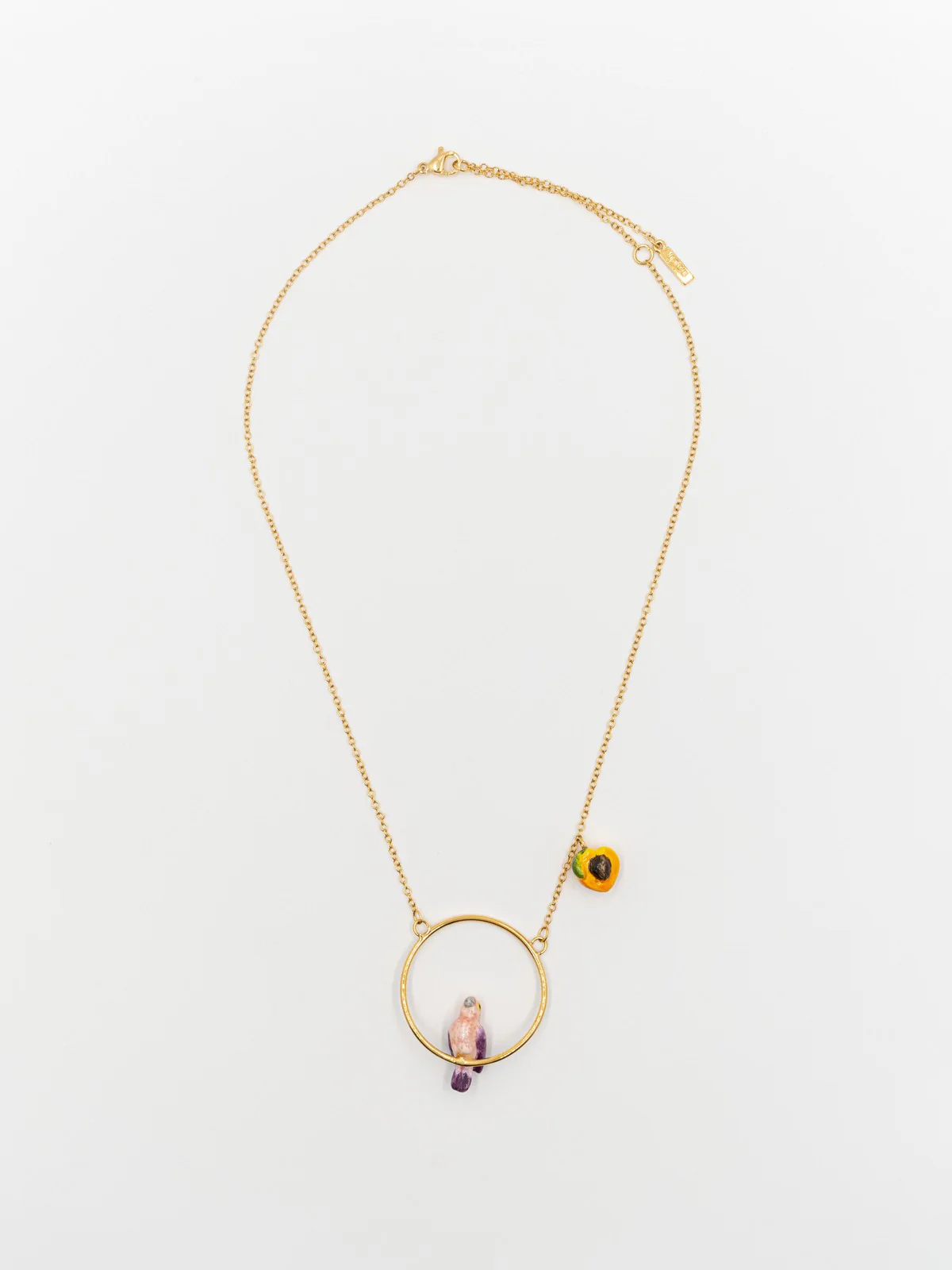Collier rond perroquet violet & pêche - Image 3