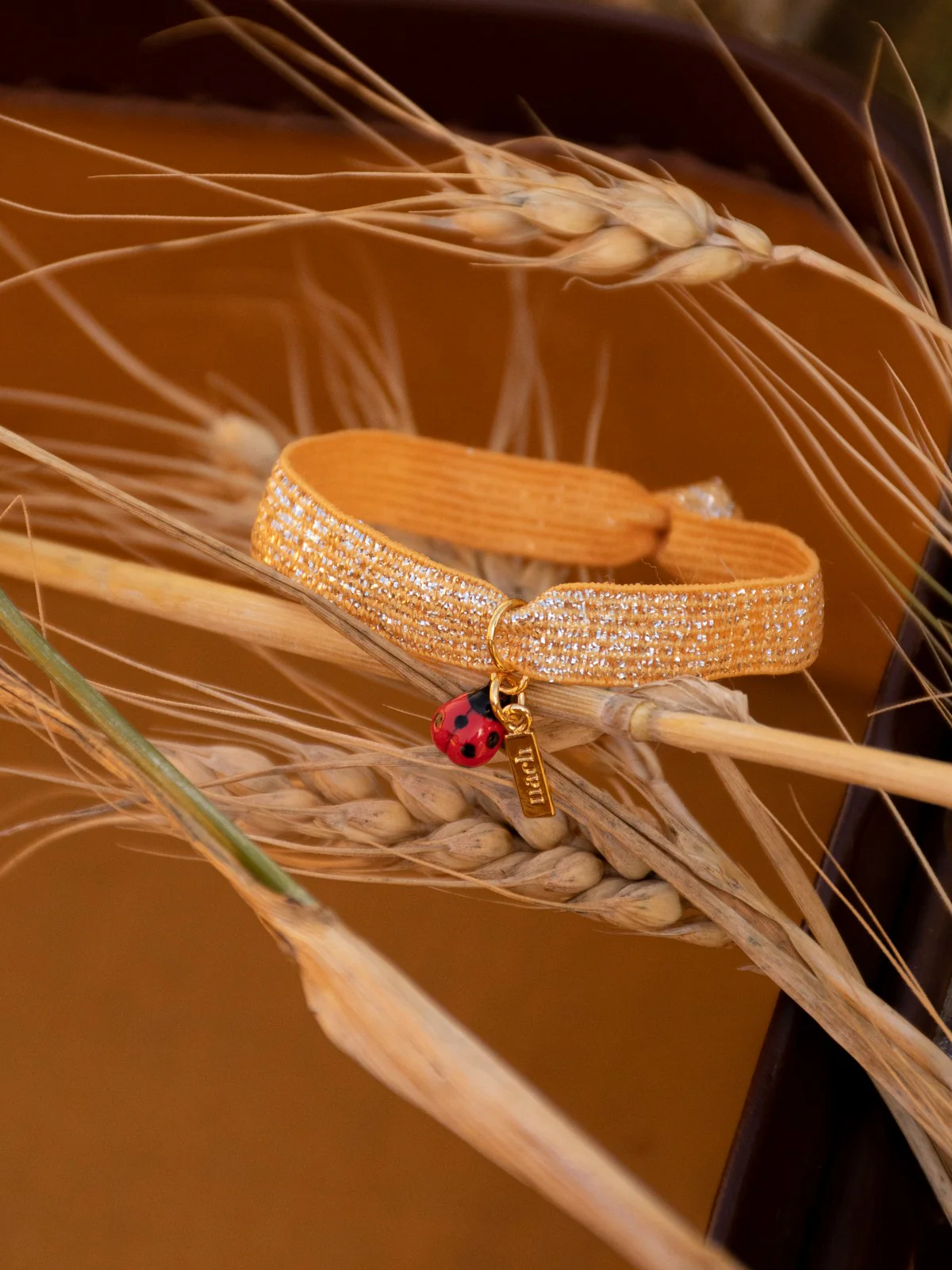 Bracelet twistband élastique orange coccinelle - Image 3