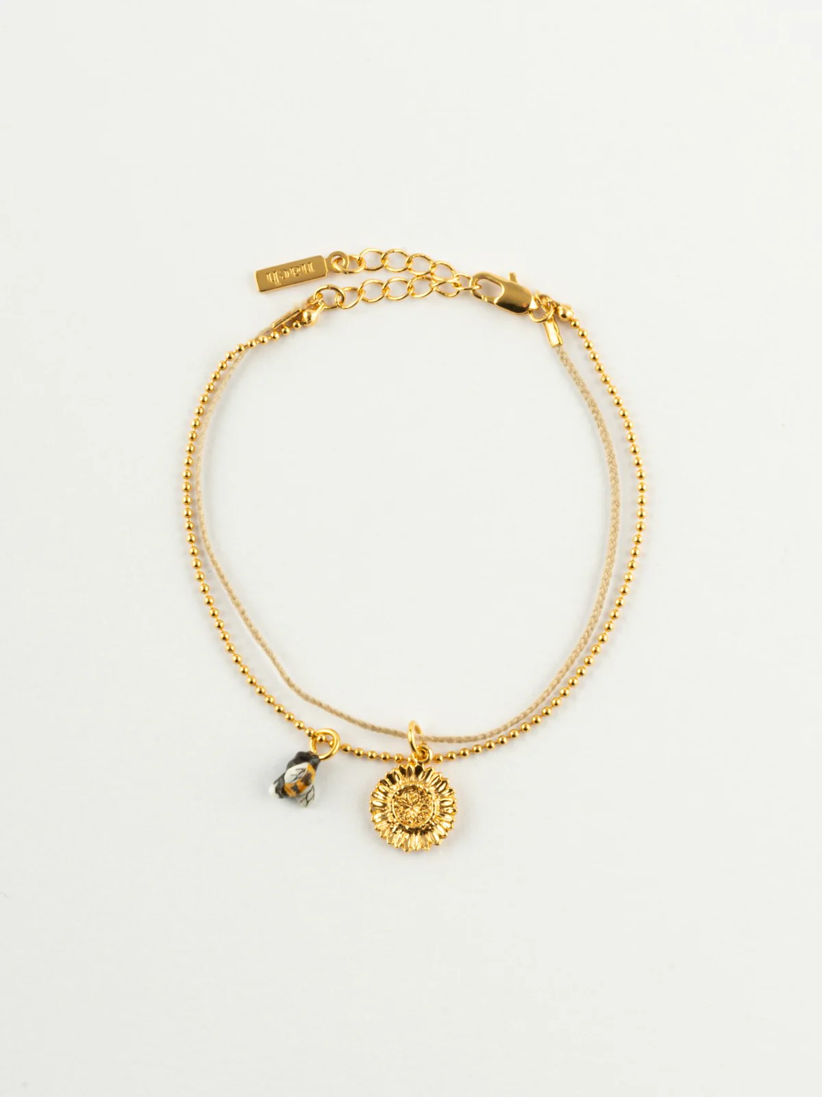 Bracelet double abeille & tournesol