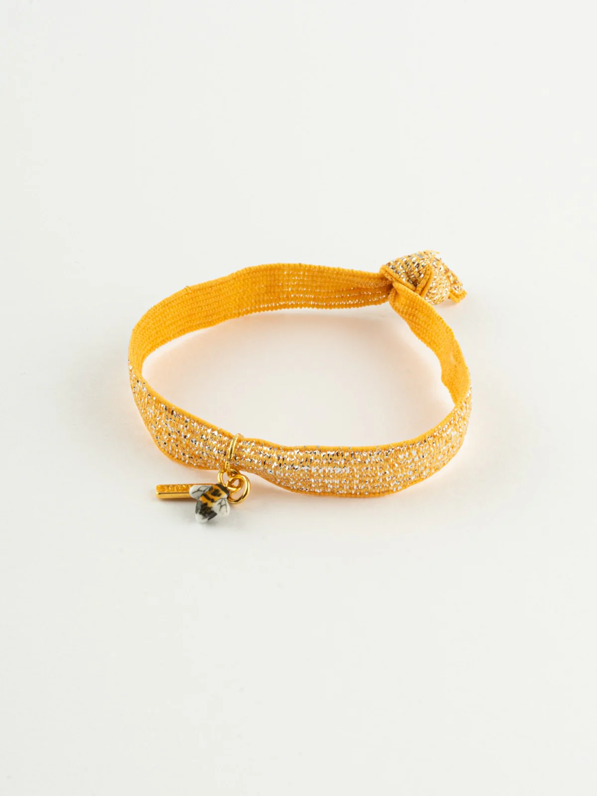 Bracelet twistband élastique orange abeille