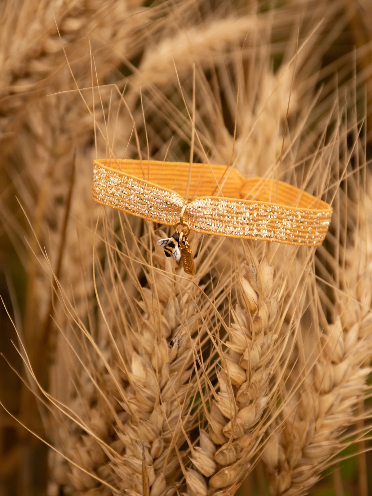 Bracelet twistband élastique orange abeille - Image 3