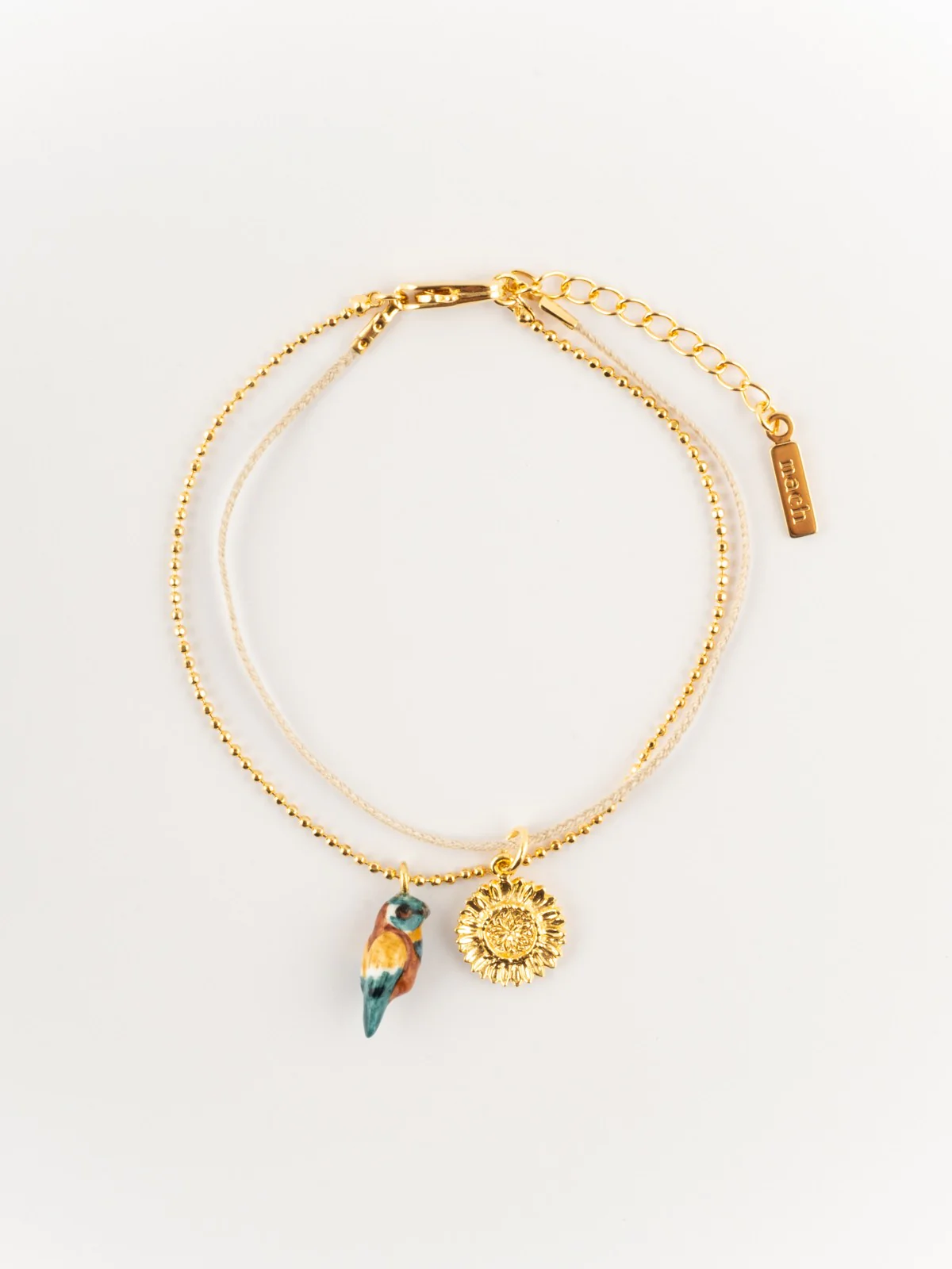 Bracelet double guêpier & tournesol