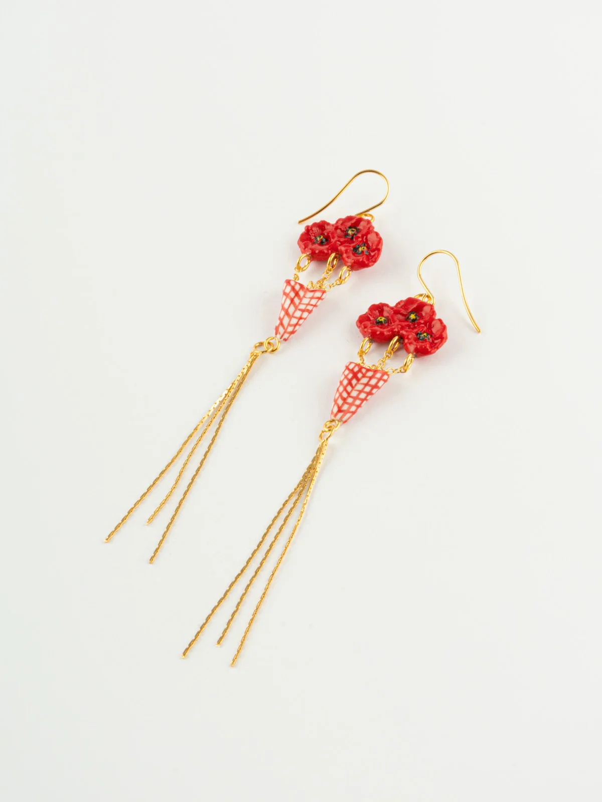 Boucles d'oreilles bouquet avec franges