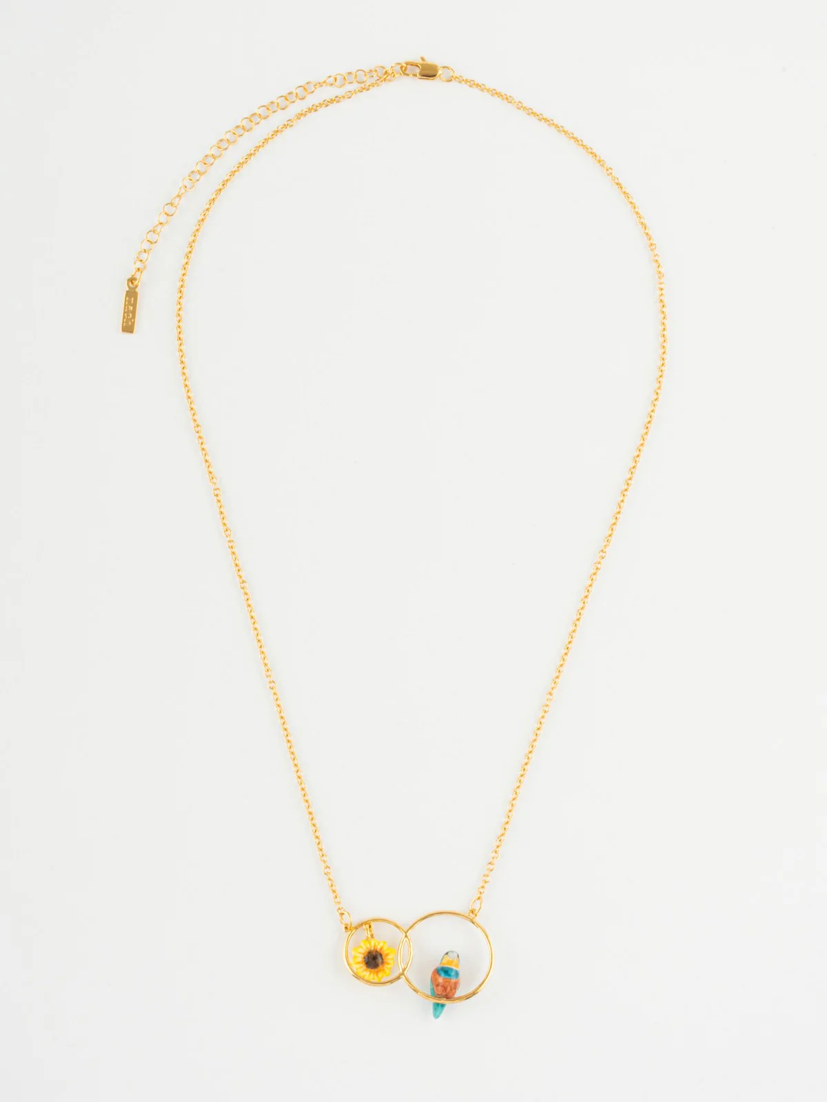 Collier anneaux guêpier et fleur - Image 4