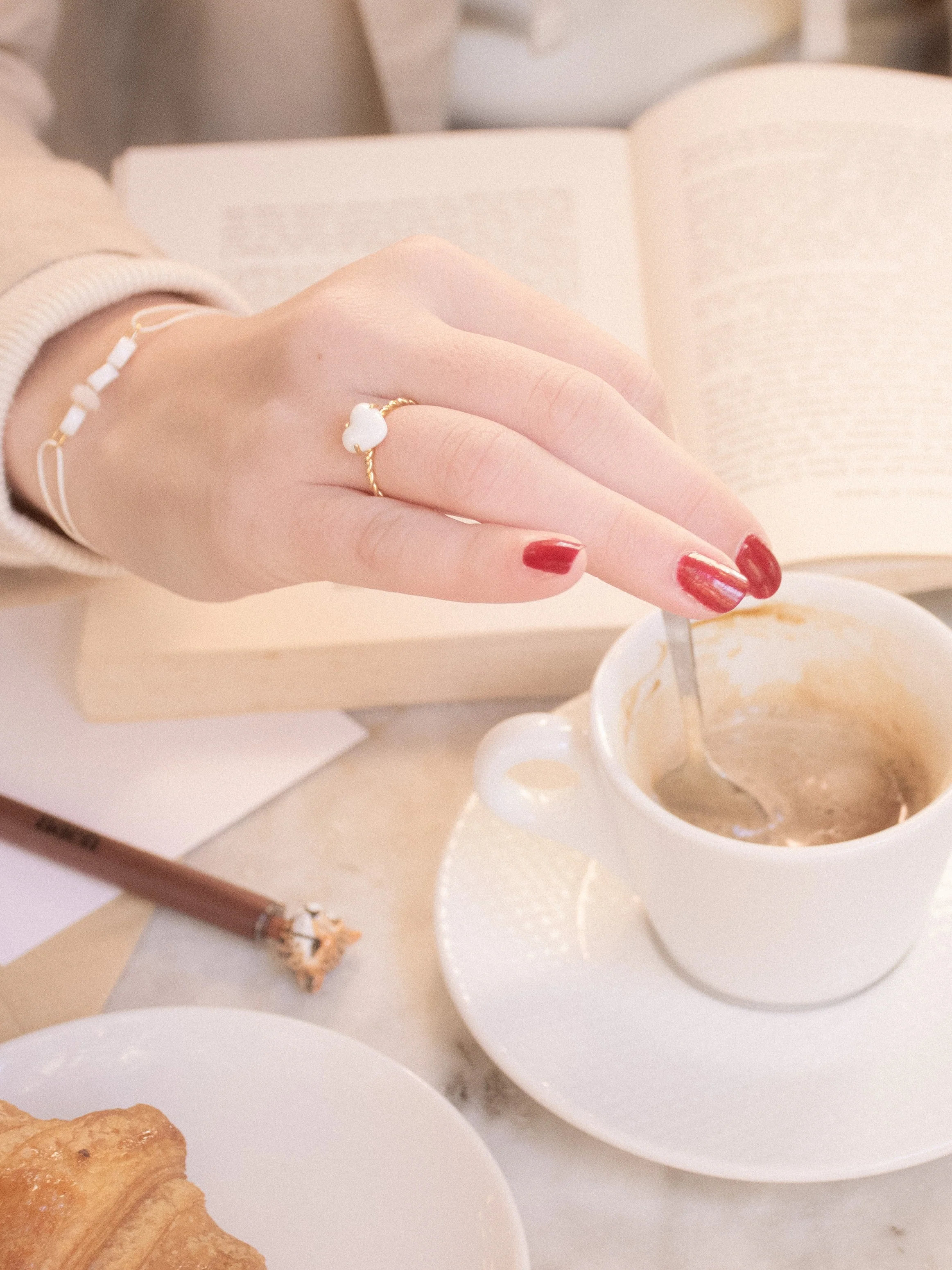 Bague torsadée ajustable cœur - Des mots d'amour - Image 3