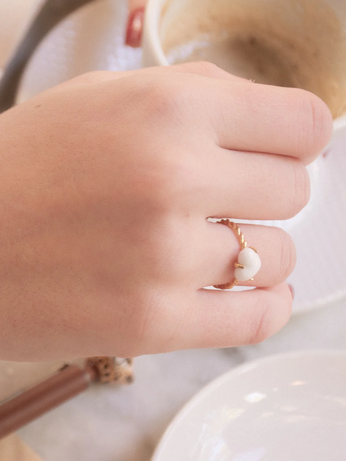 Bague torsadée ajustable cœur - Des mots d'amour - Image 4