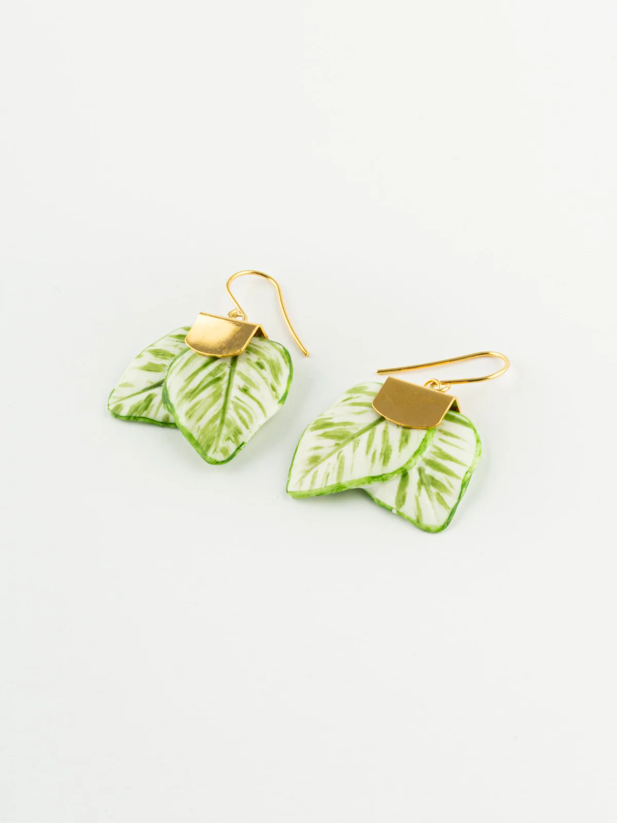 Boucle d'oreilles double feuilles