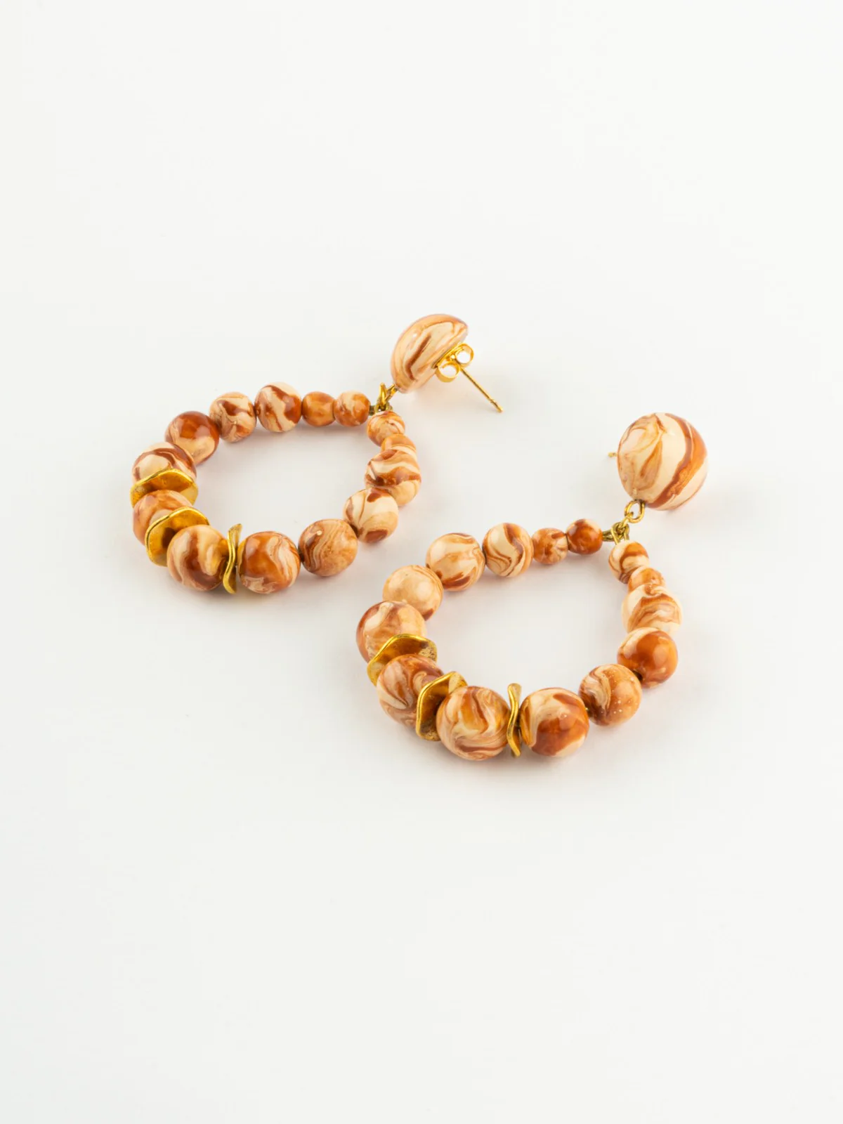 Boucles d'oreilles terracotta marbrées