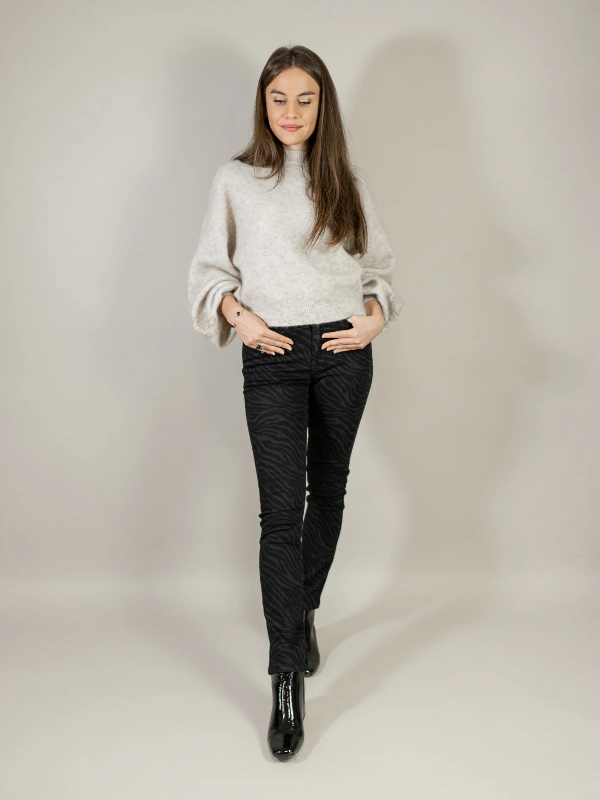 Jean noir effet zèbre - Image 3