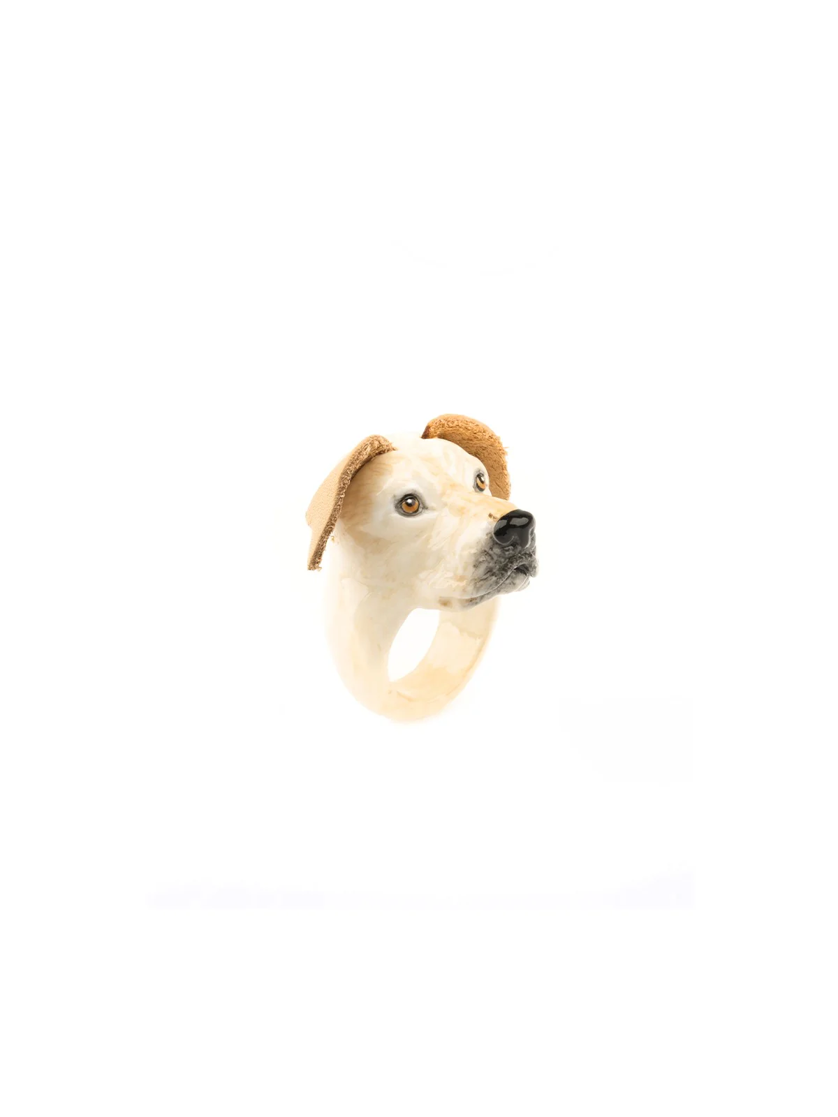 Bague labrador beige avec oreilles - Image 2
