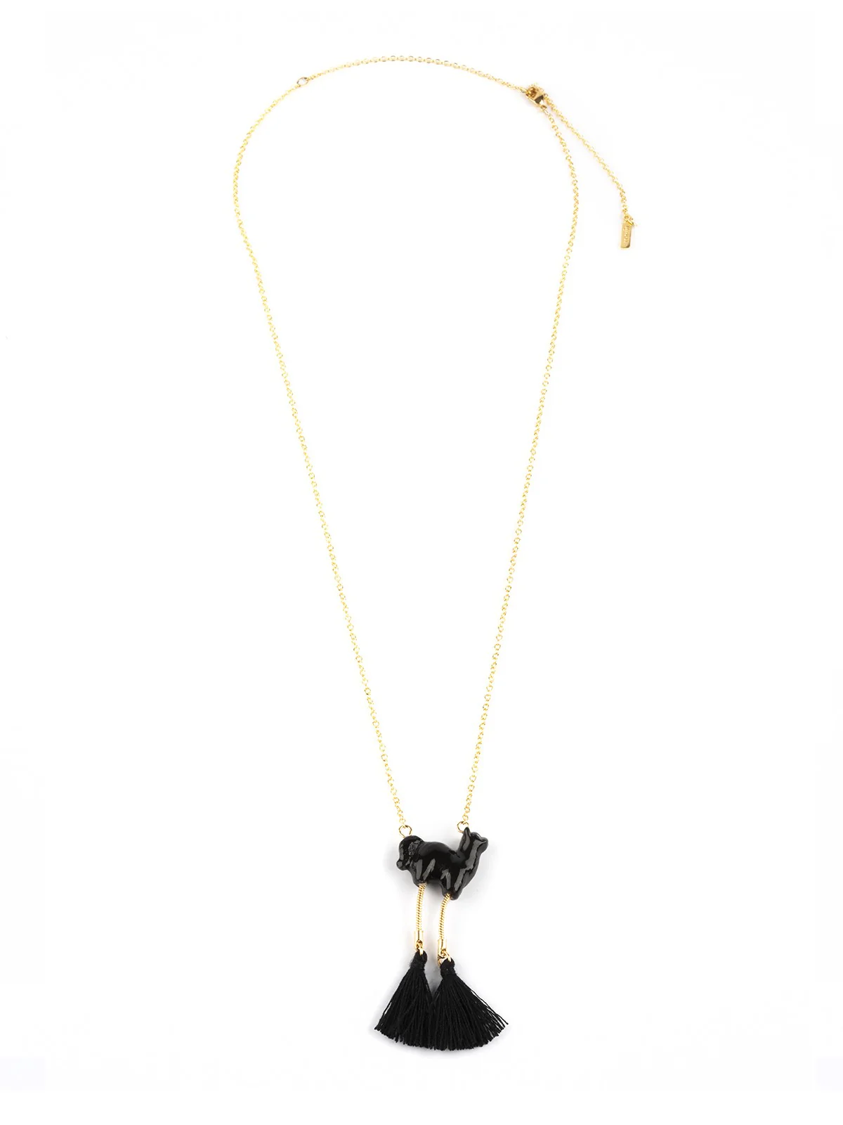 Collier chat noir avec pompons - Image 2