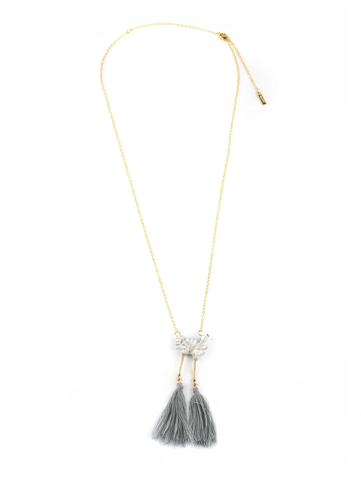 Collier chat tabby avec pompons - Image 2
