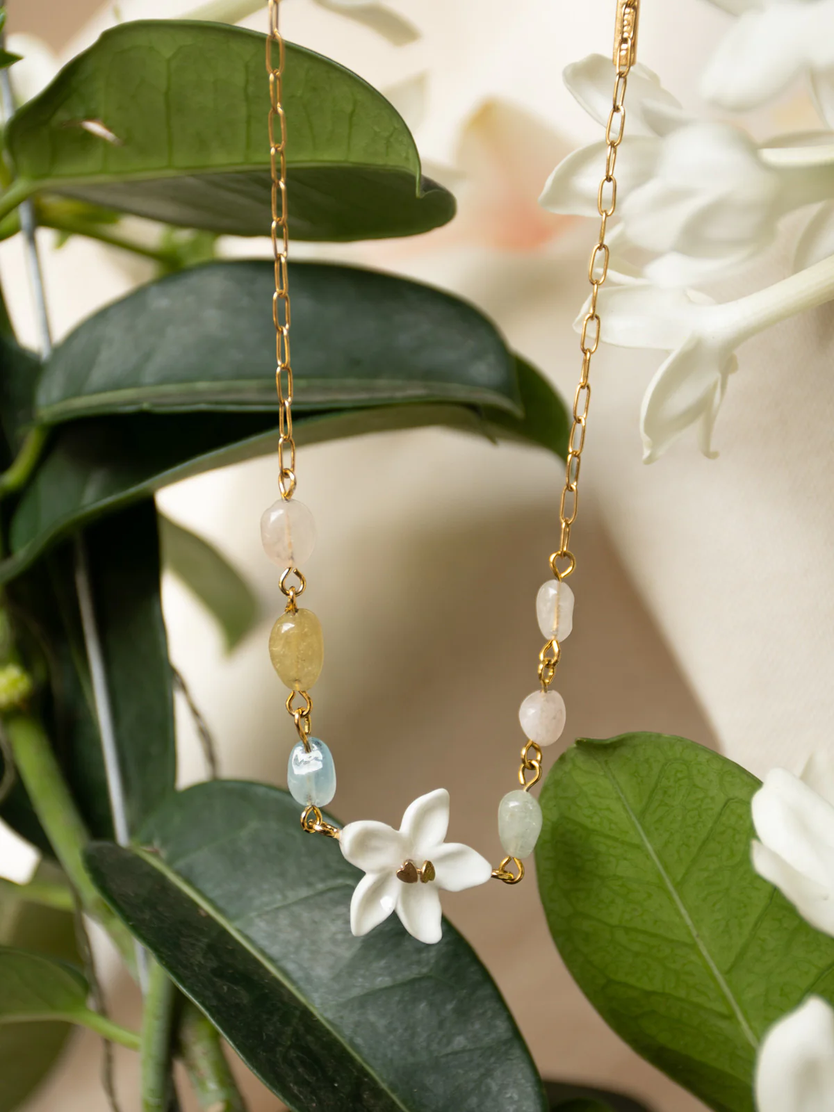 Collier jasmin et perles de morganite naturelle - Jasmin et moi - Image 4