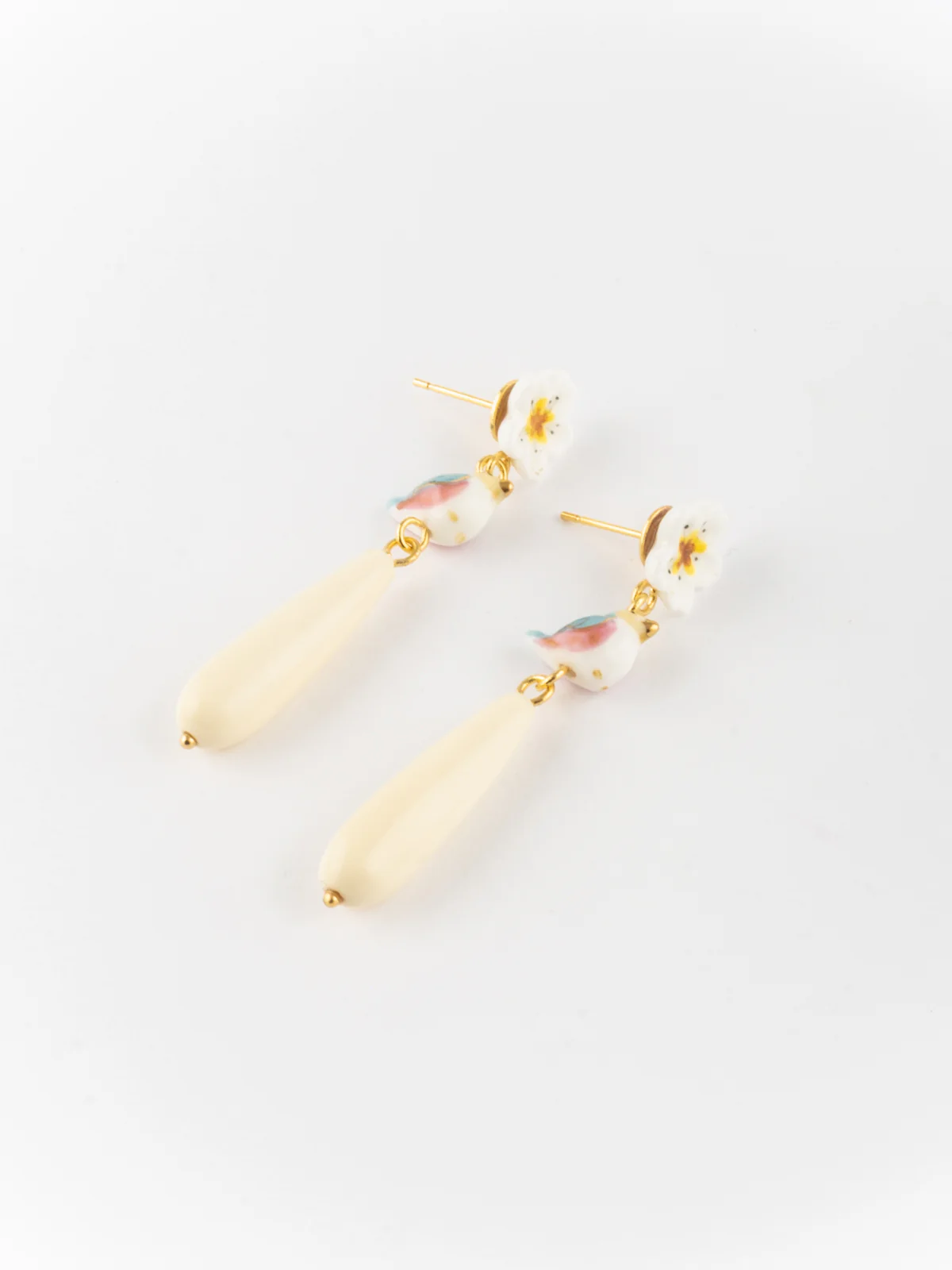 Boucles d'oreilles oiseau bleu et goutte - Image 4