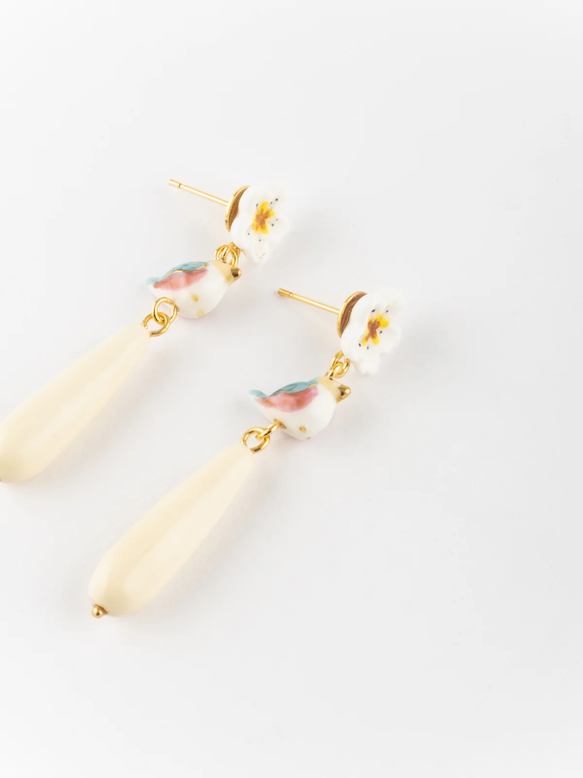 Boucles d'oreilles oiseau bleu et goutte - Image 5