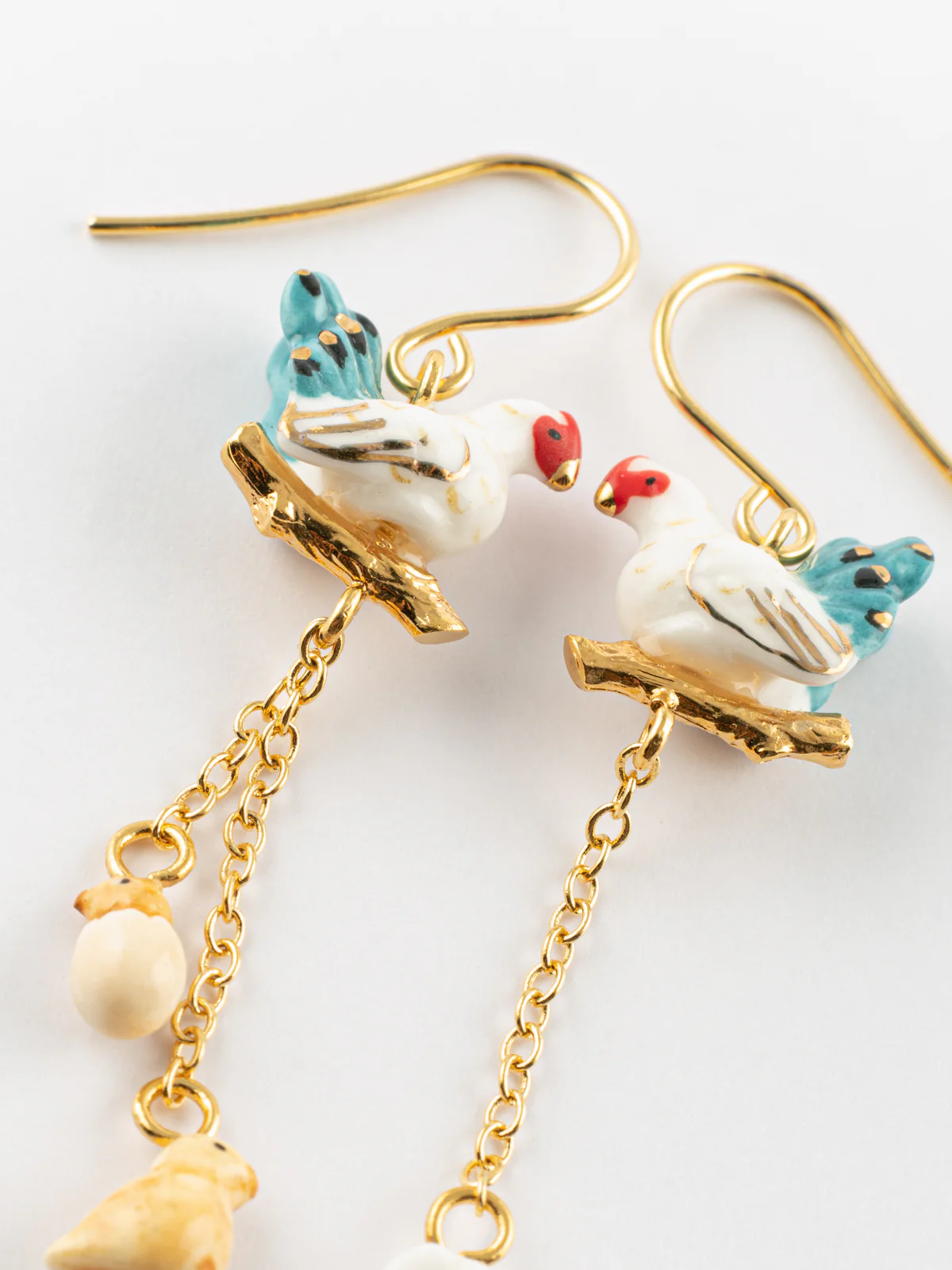 Boucles d'oreilles poule & pampilles - Image 5