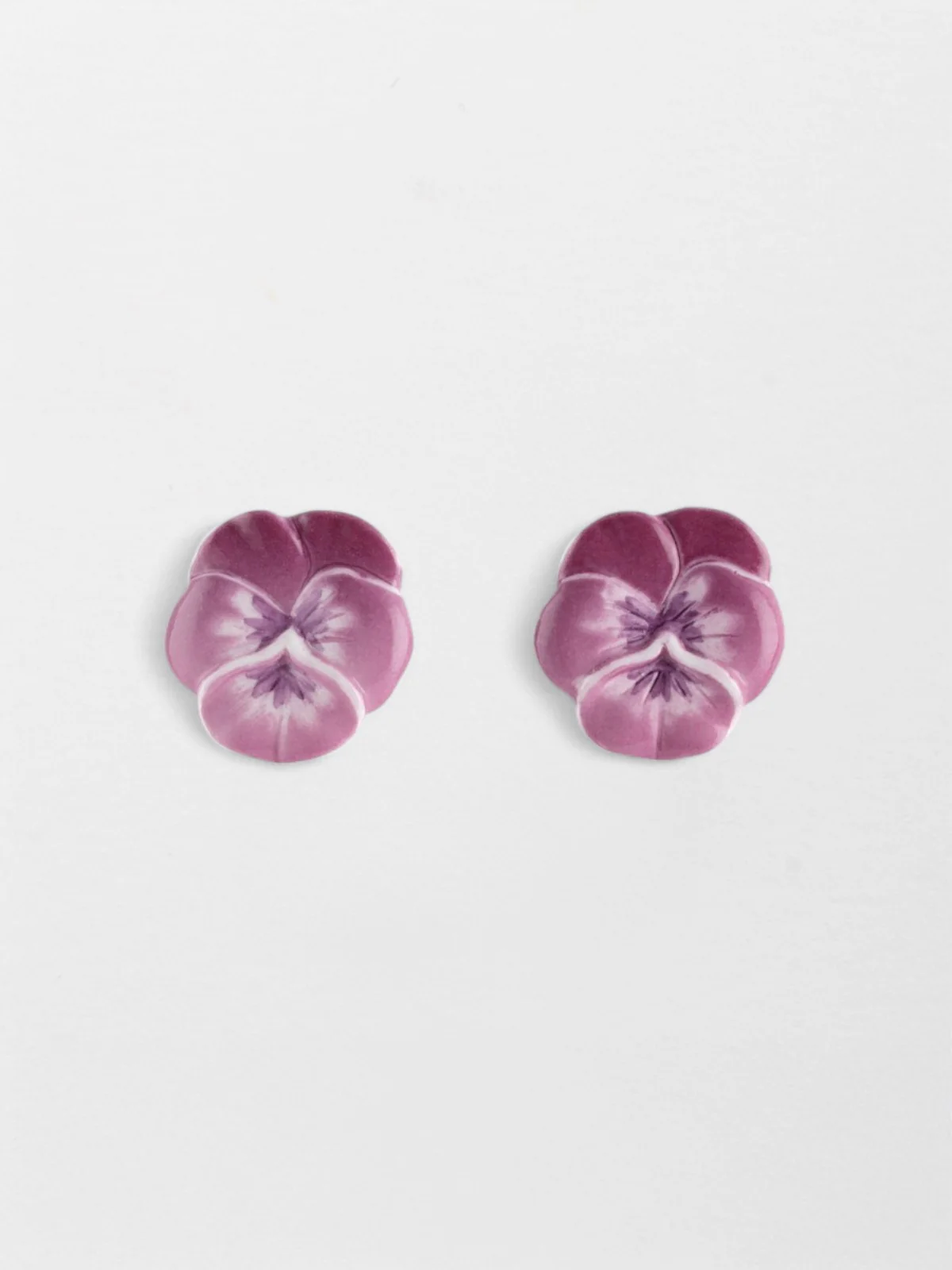 Boucles d'oreilles puces - Fleur pensée