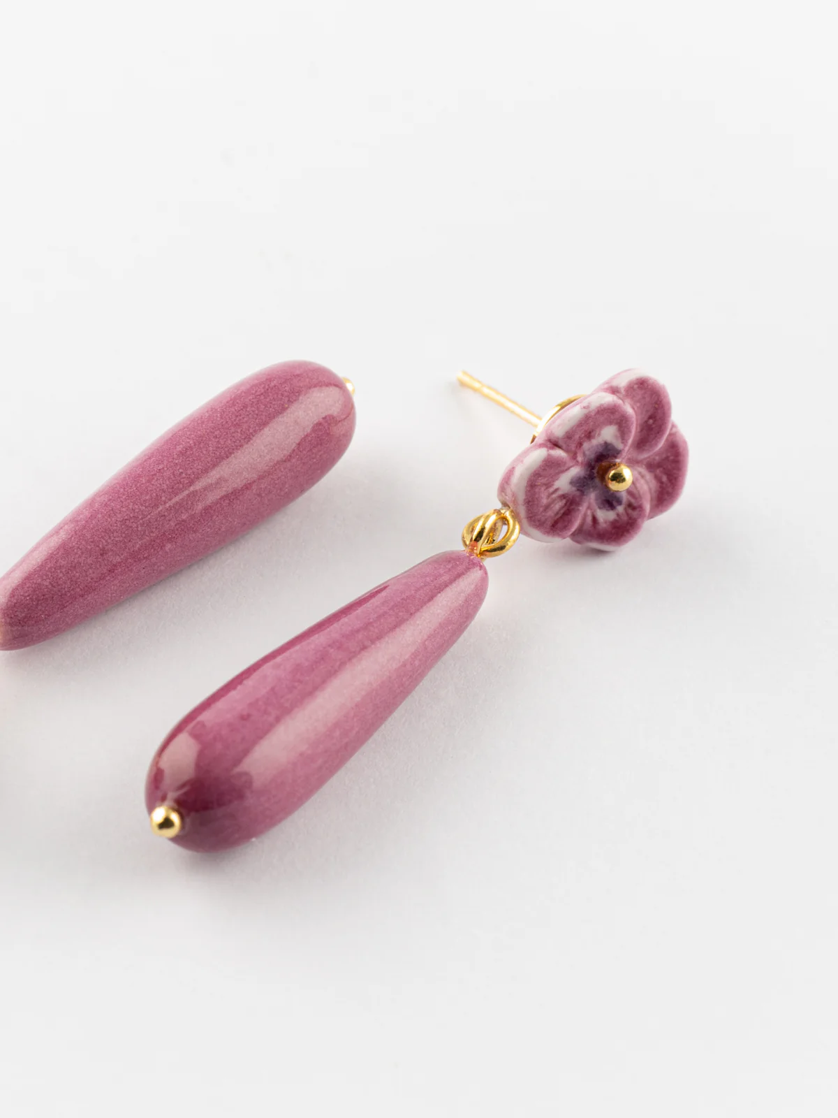 Boucles d'oreilles pensée et goutte - Image 4