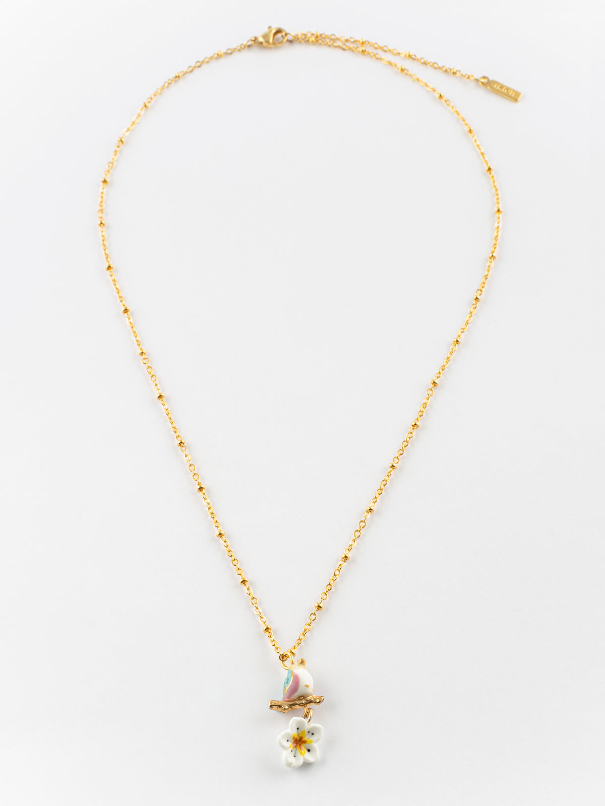Collier oiseau sur branche et fleur - Image 5