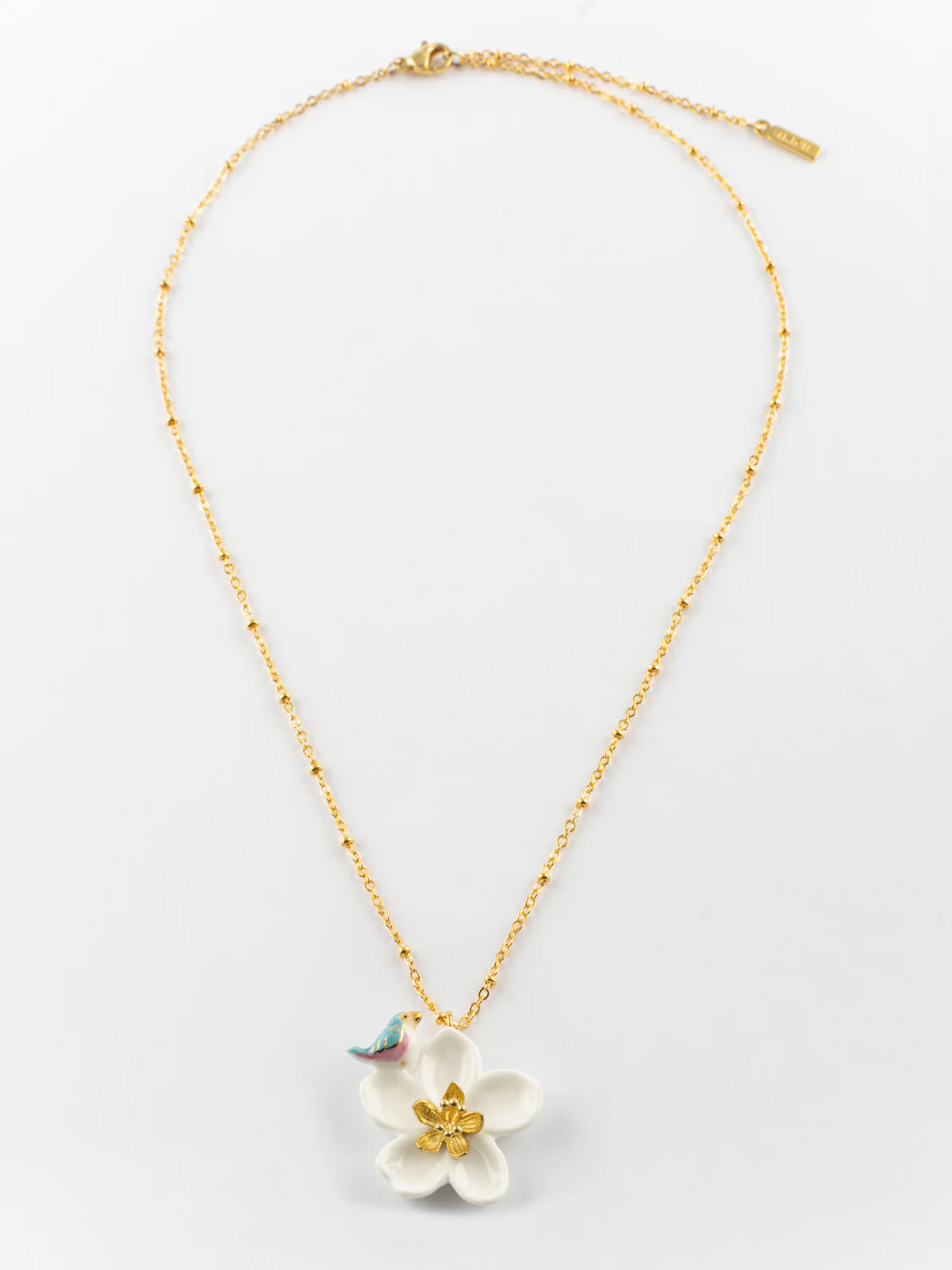 Collier fleur de poirier et oiseau - Image 4