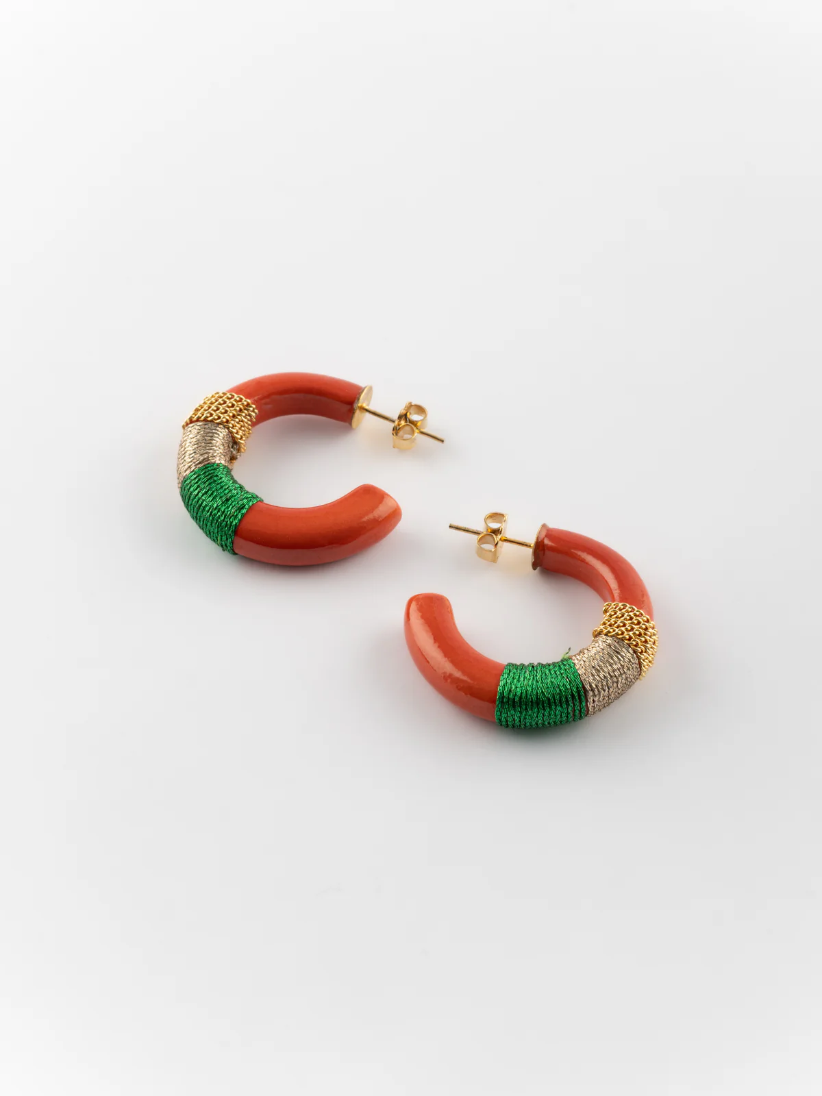 Boucles d'oreilles orange ethnique