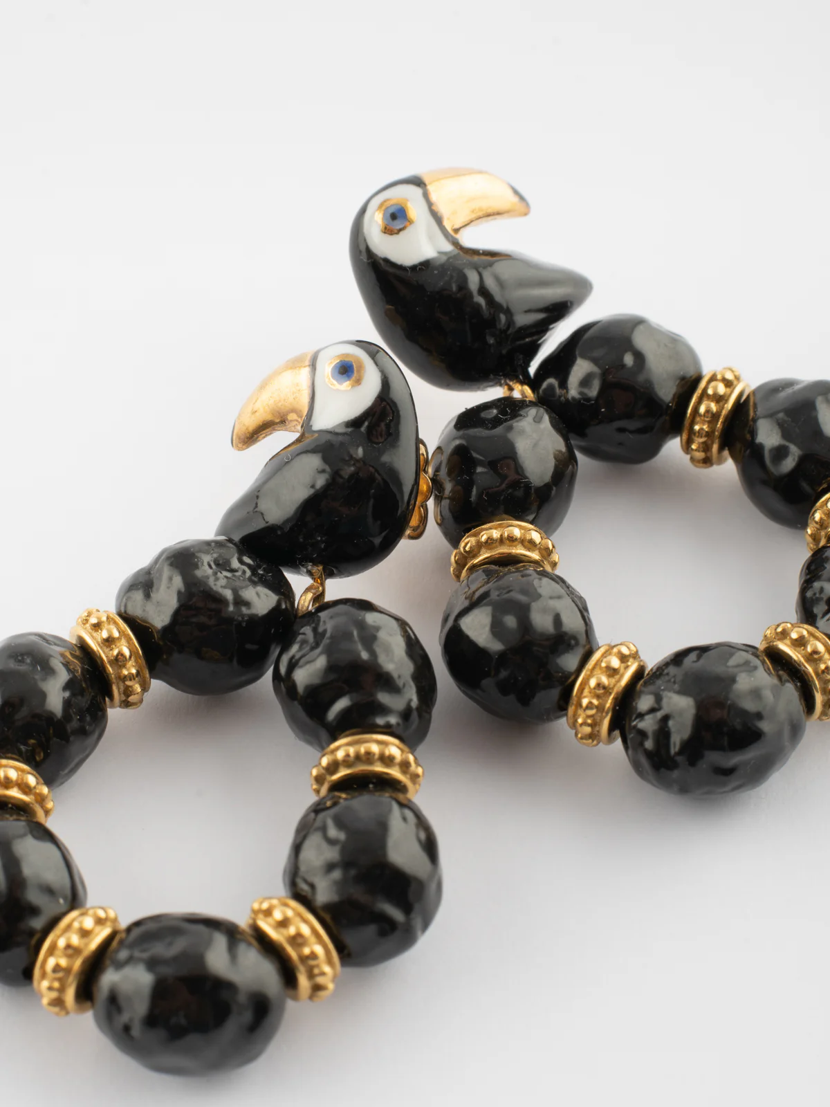 Boucles d'oreilles rondes toucan - Image 5