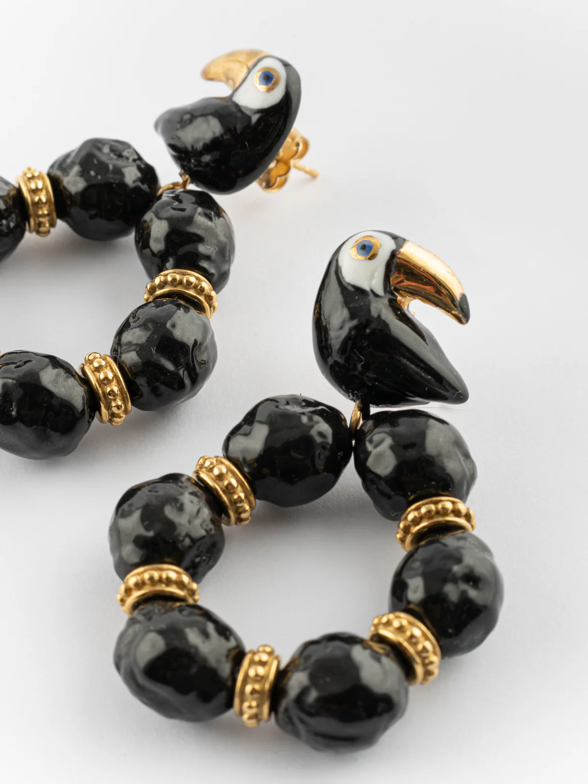 Boucles d'oreilles rondes toucan - Image 6