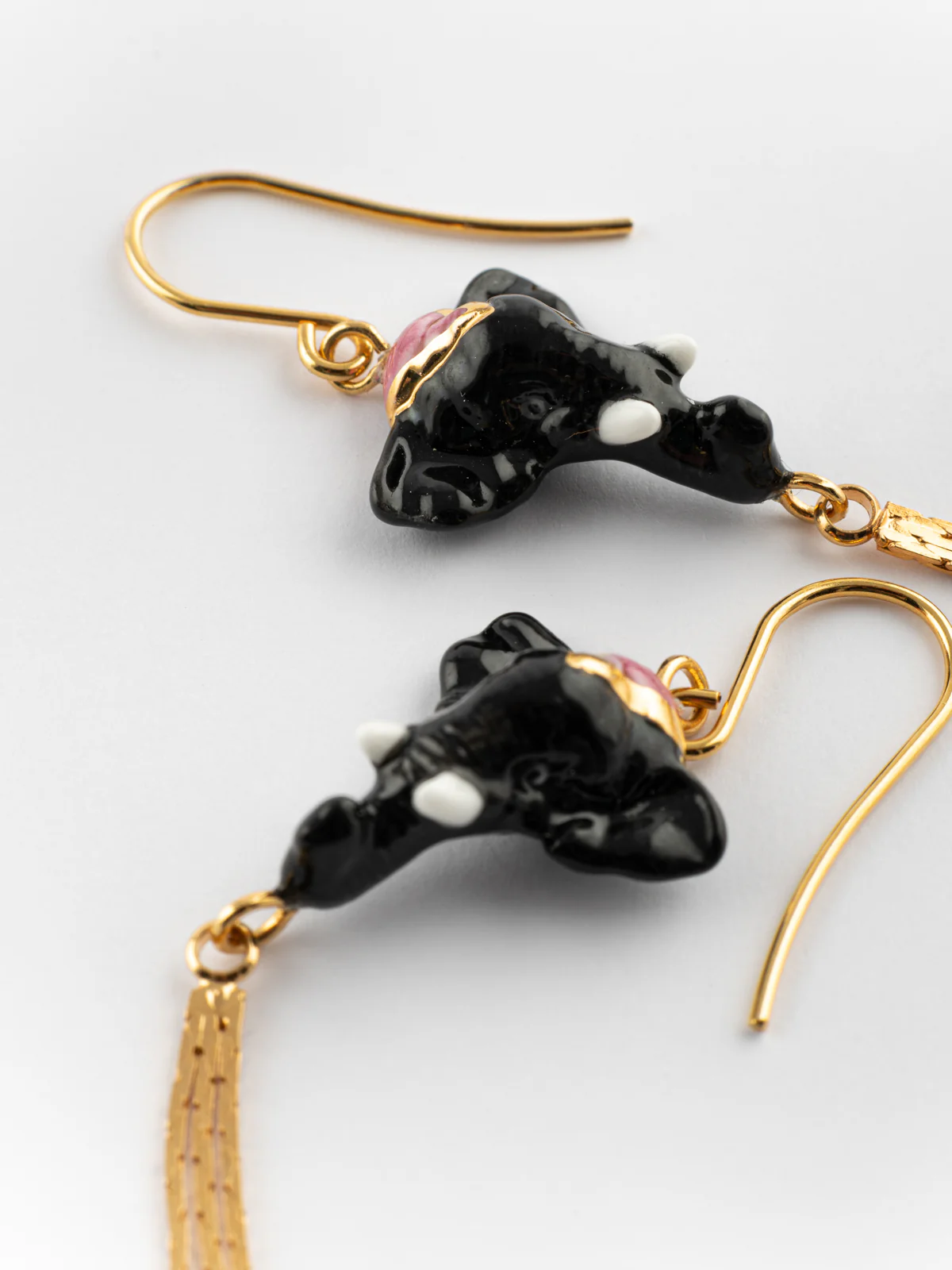 Boucles d'oreilles éléphant d'Asie avec franges - Image 5