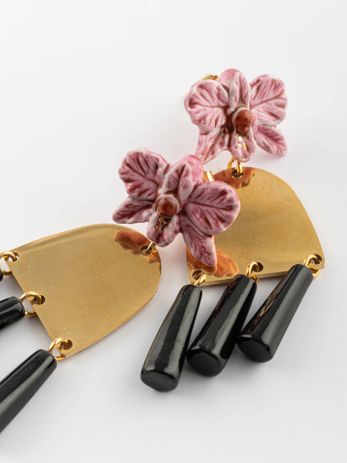Boucles d'oreilles orchidée rose graphique - Image 6
