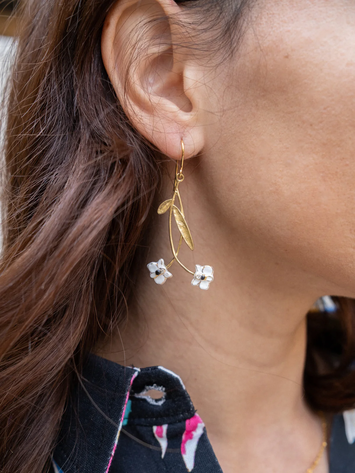 Boucles d'oreilles branche orchidée - Image 2