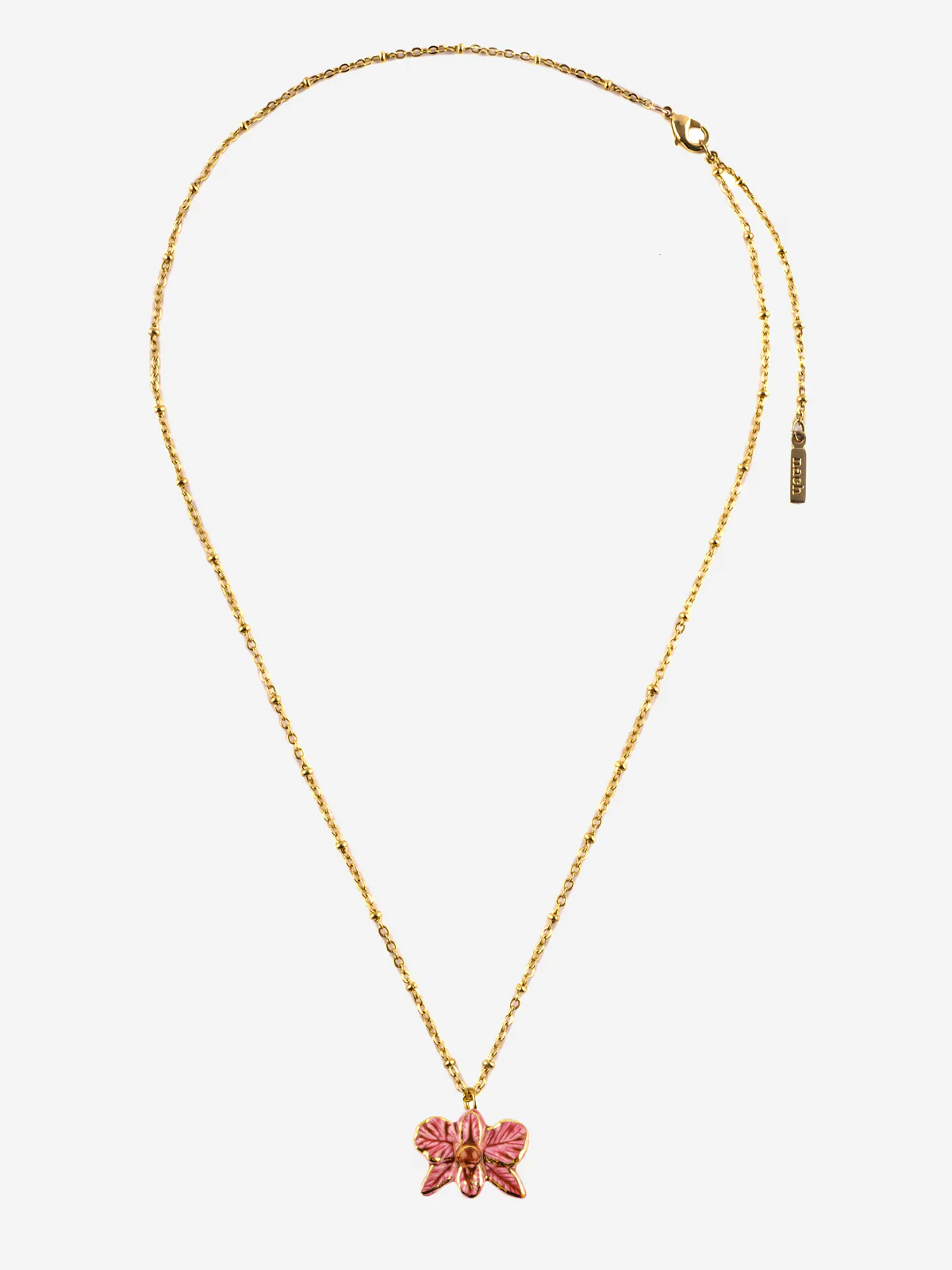 Collier orchidée rose - Image 6