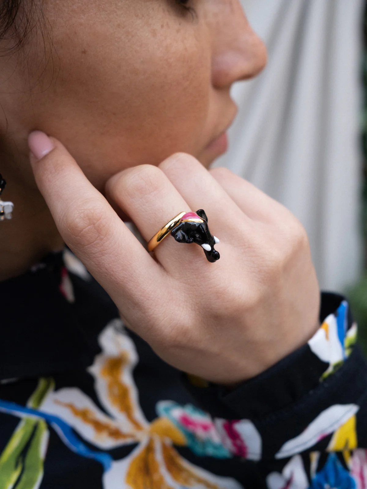 Bague tête éléphant d'Asie - Image 2