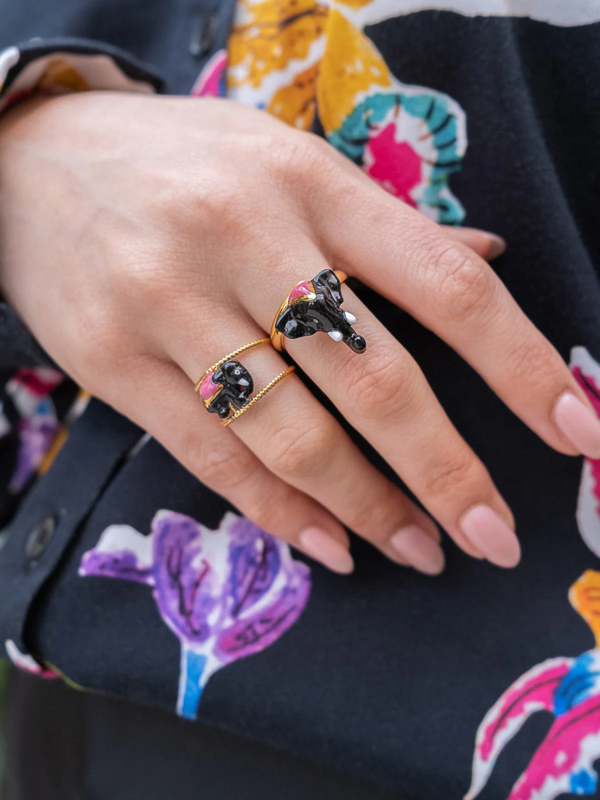 Bague tête éléphant d'Asie - Image 3