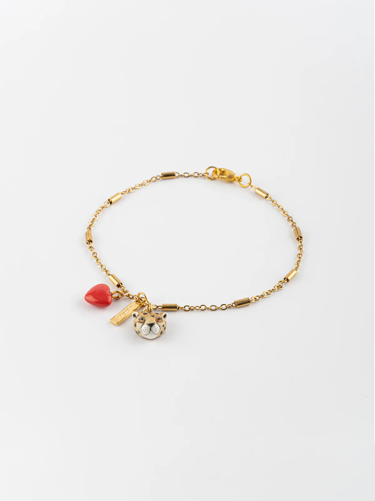 Bracelet chaîne léopard et cœur - Image 4