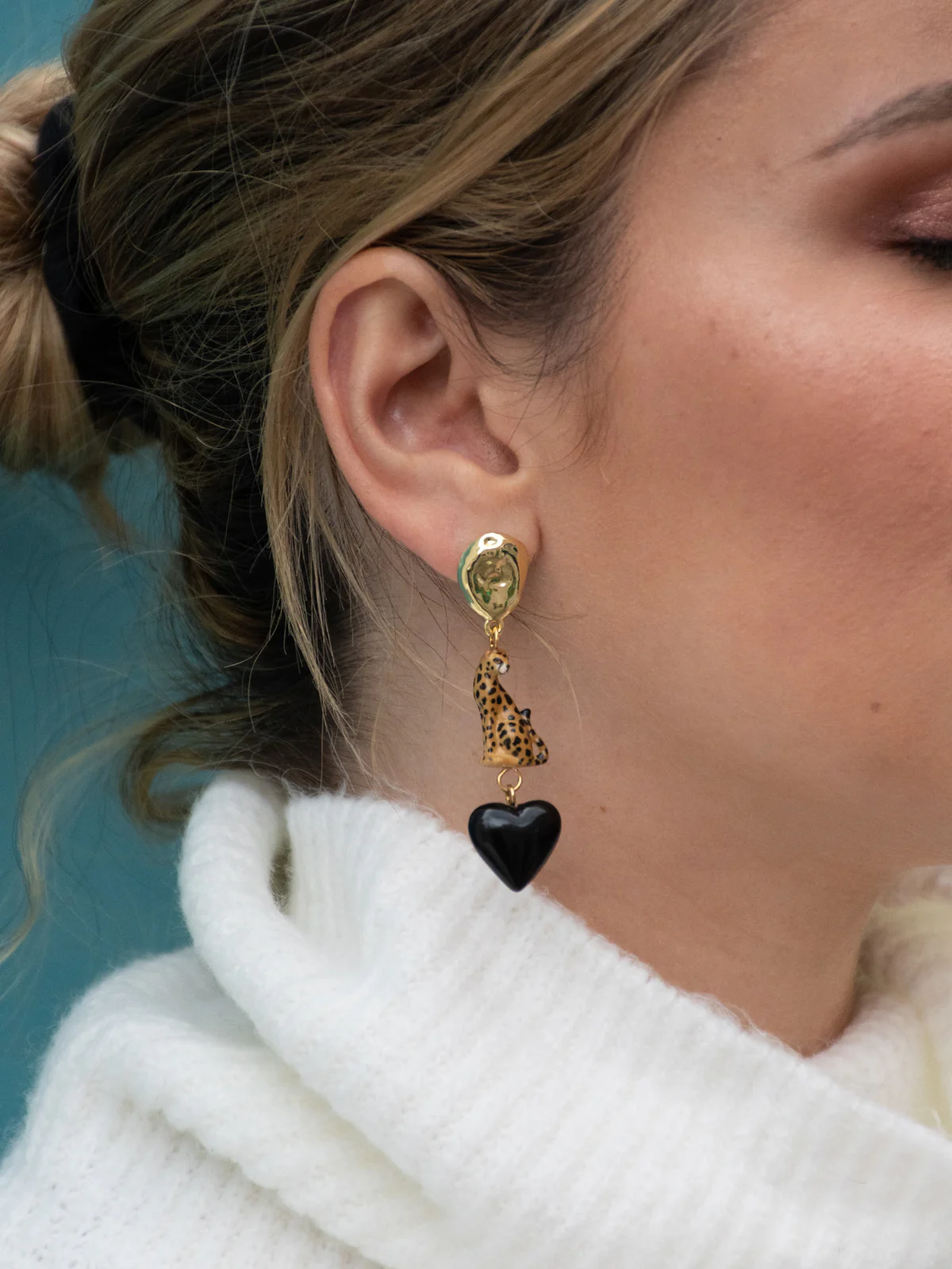 Boucles d'oreilles guépard - Premier amour - Image 2