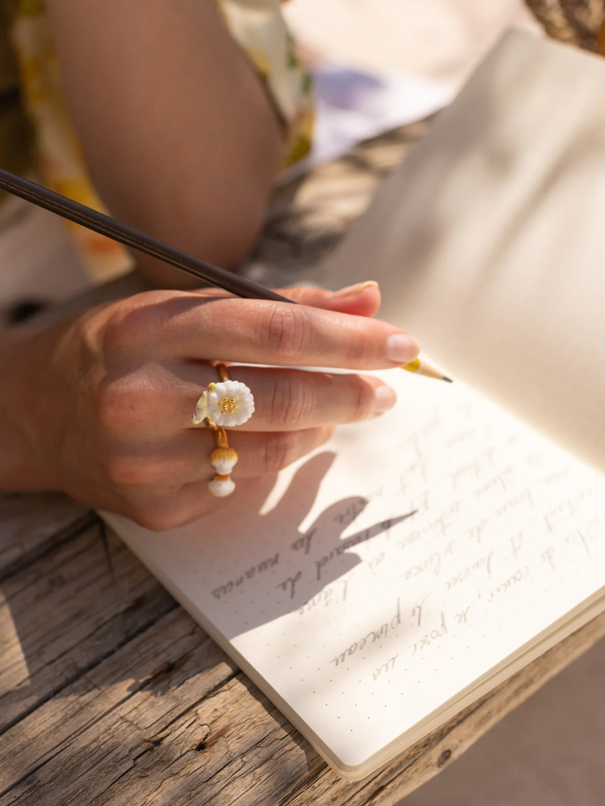 Bague perruche sur pissenlit blanc - Image 2