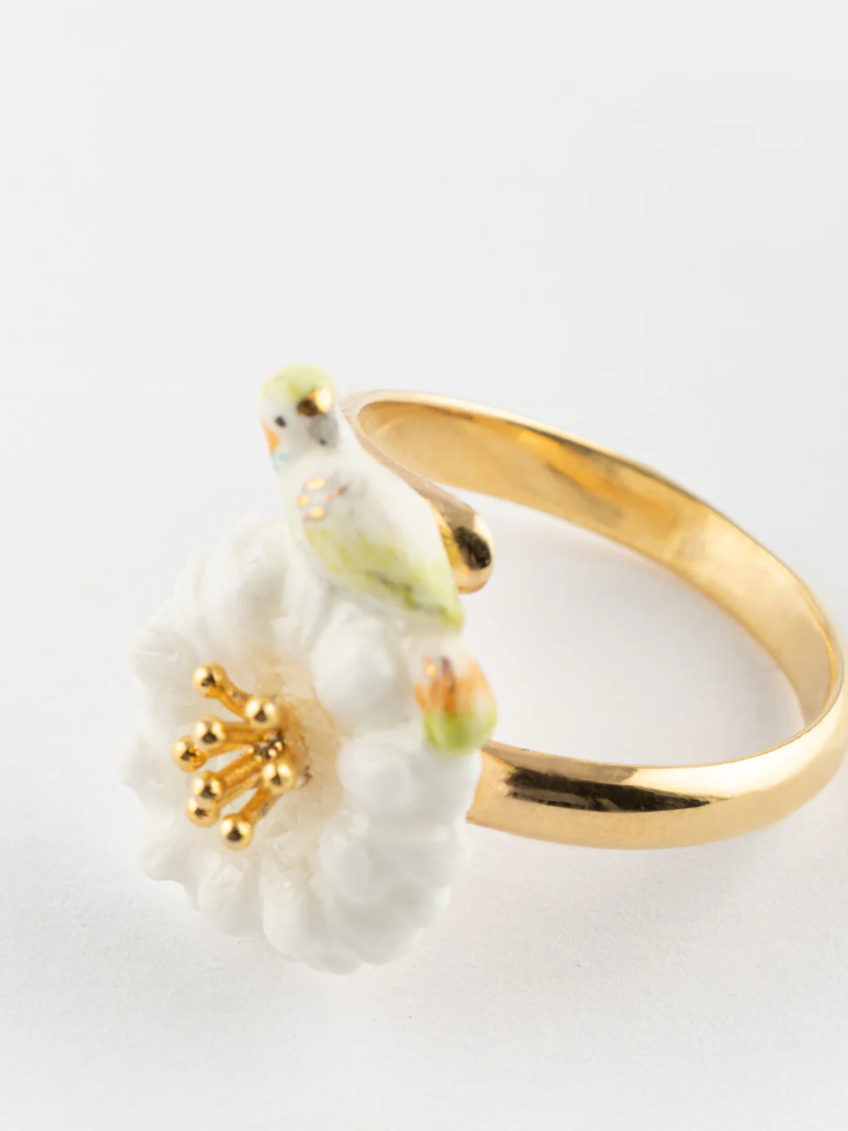 Bague perruche sur pissenlit blanc - Image 6
